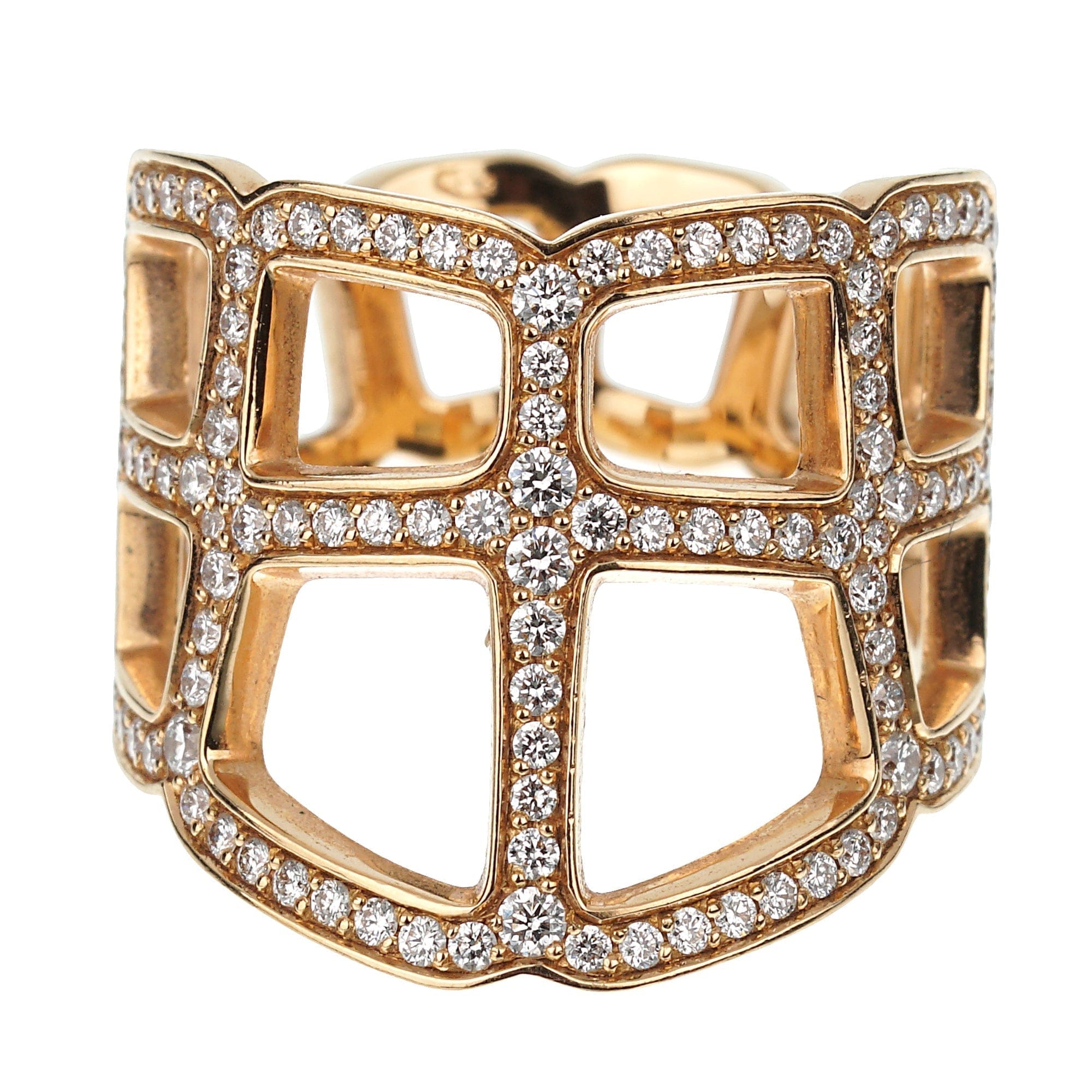 Hermes Niloticus Ombre Diamond 18k Rose Gold Cocktail Ring