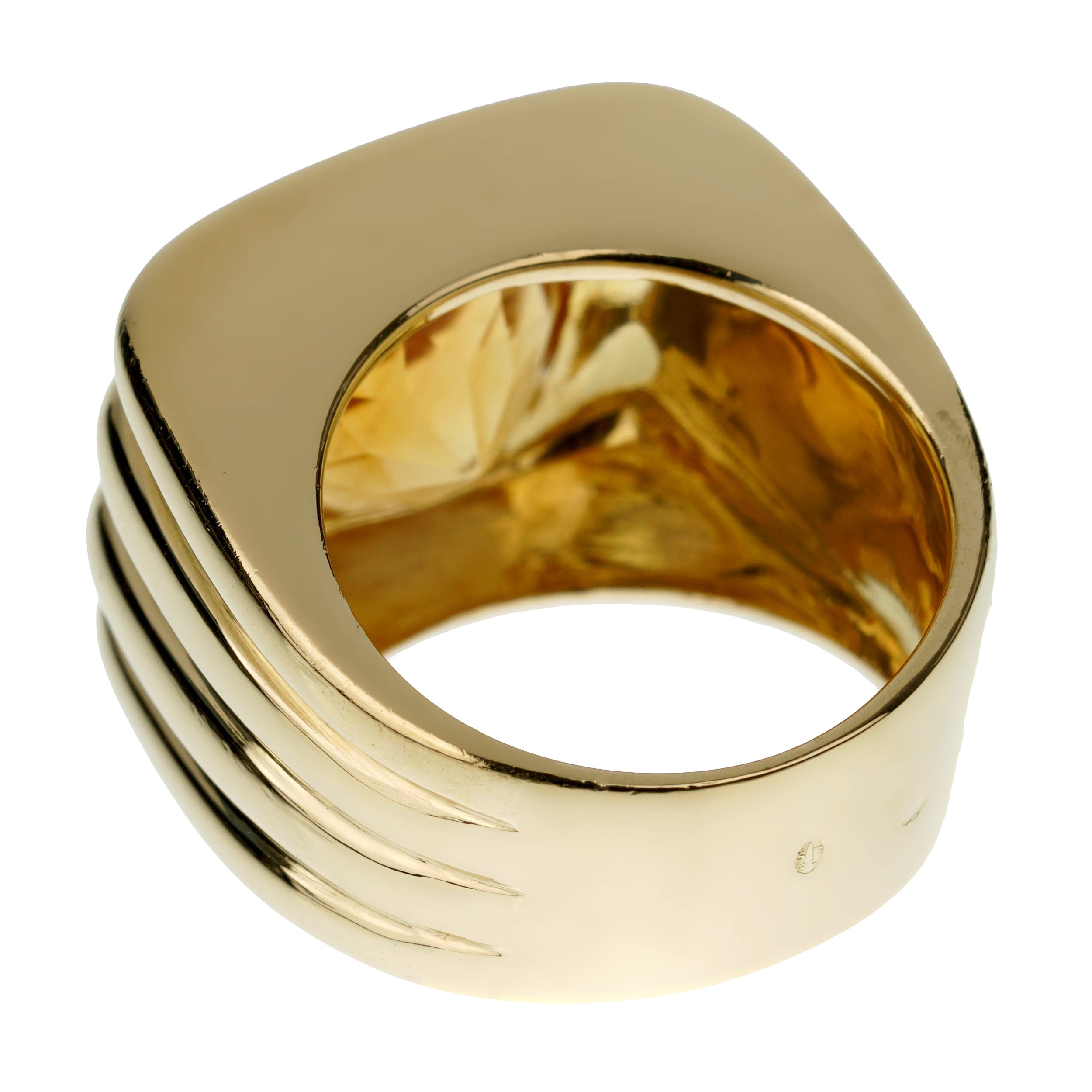 Fred of Paris Vintage Citrine 18k Yellow Gold Cocktail Ring Sz 6