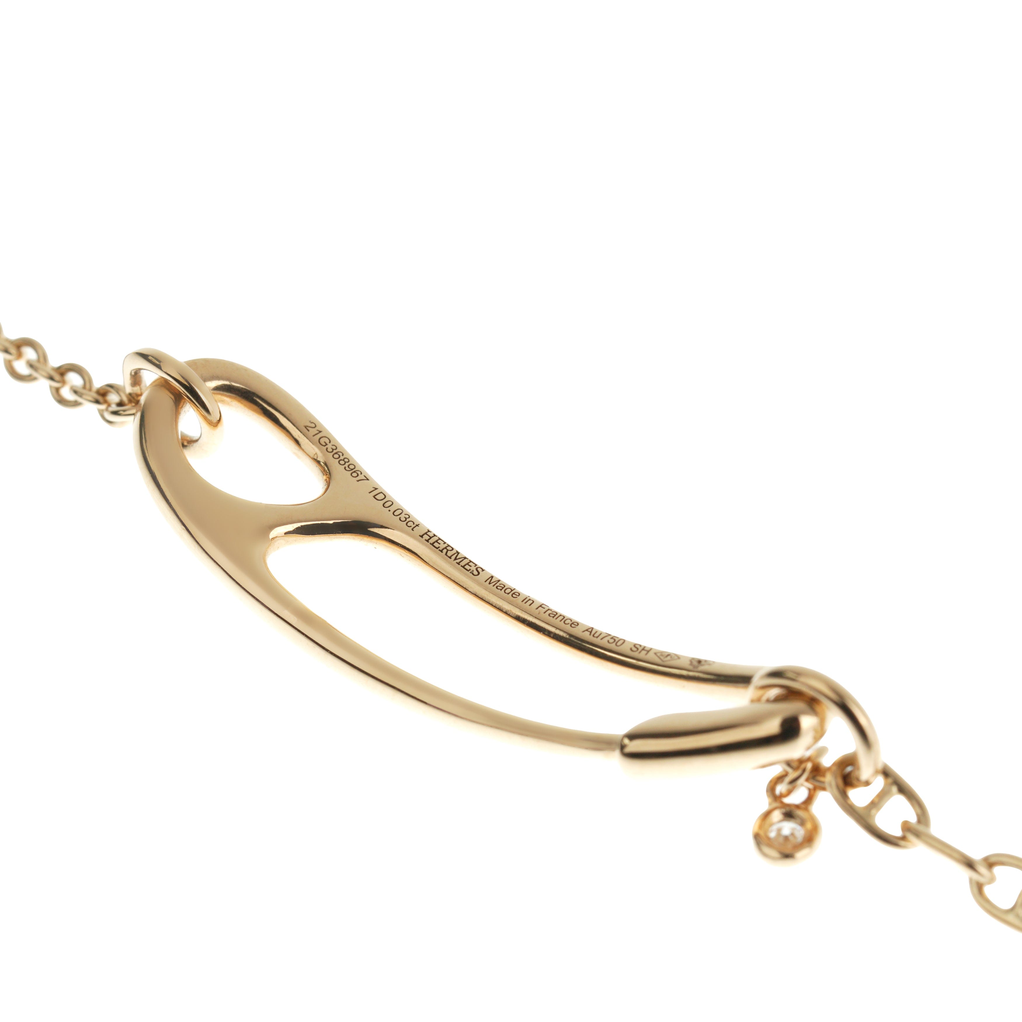 Hermes Chaine d'Ancre Punk 18k Rose Gold Diamond Bracelet