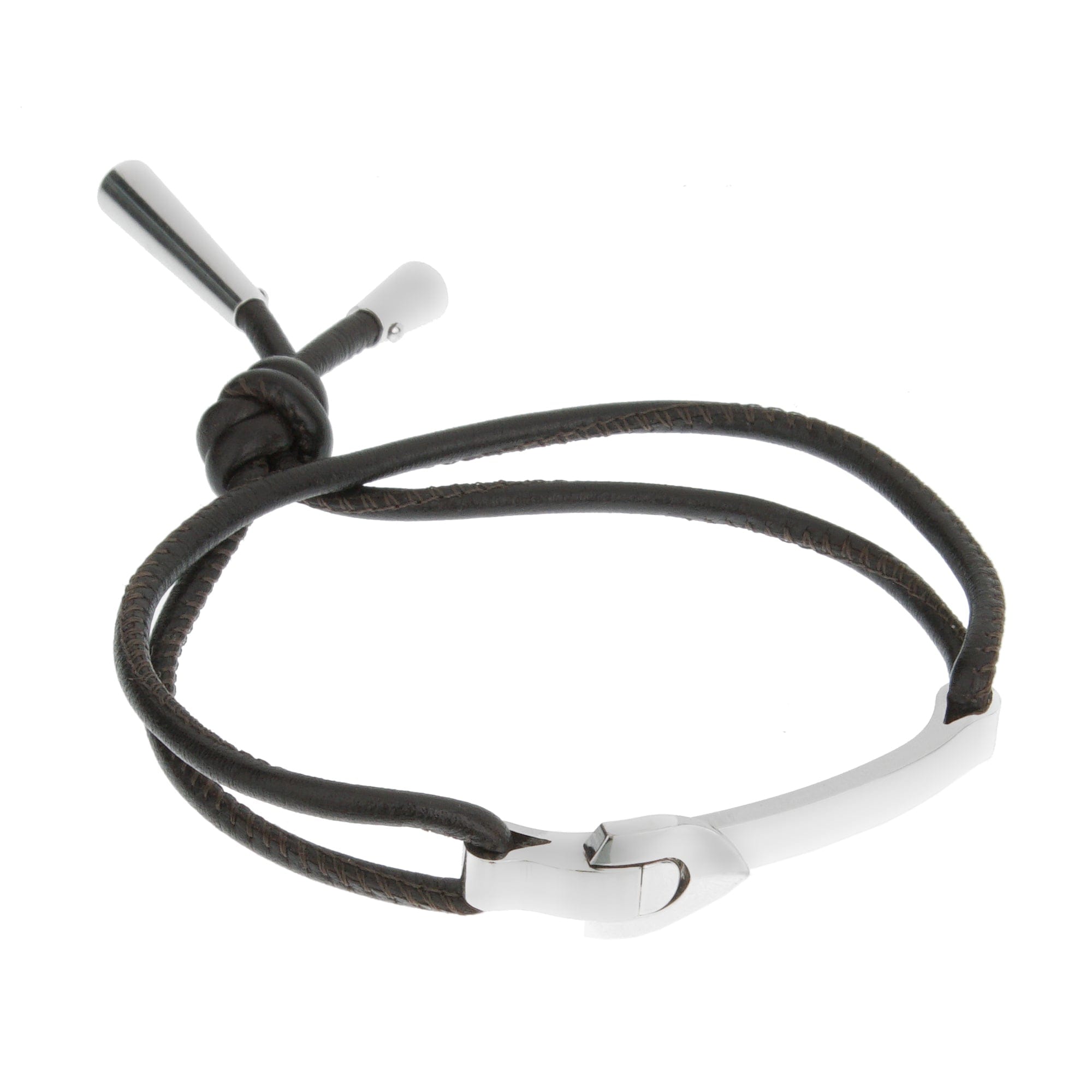 Louis Vuitton 18kt White Gold Bangle Leather Bracelet