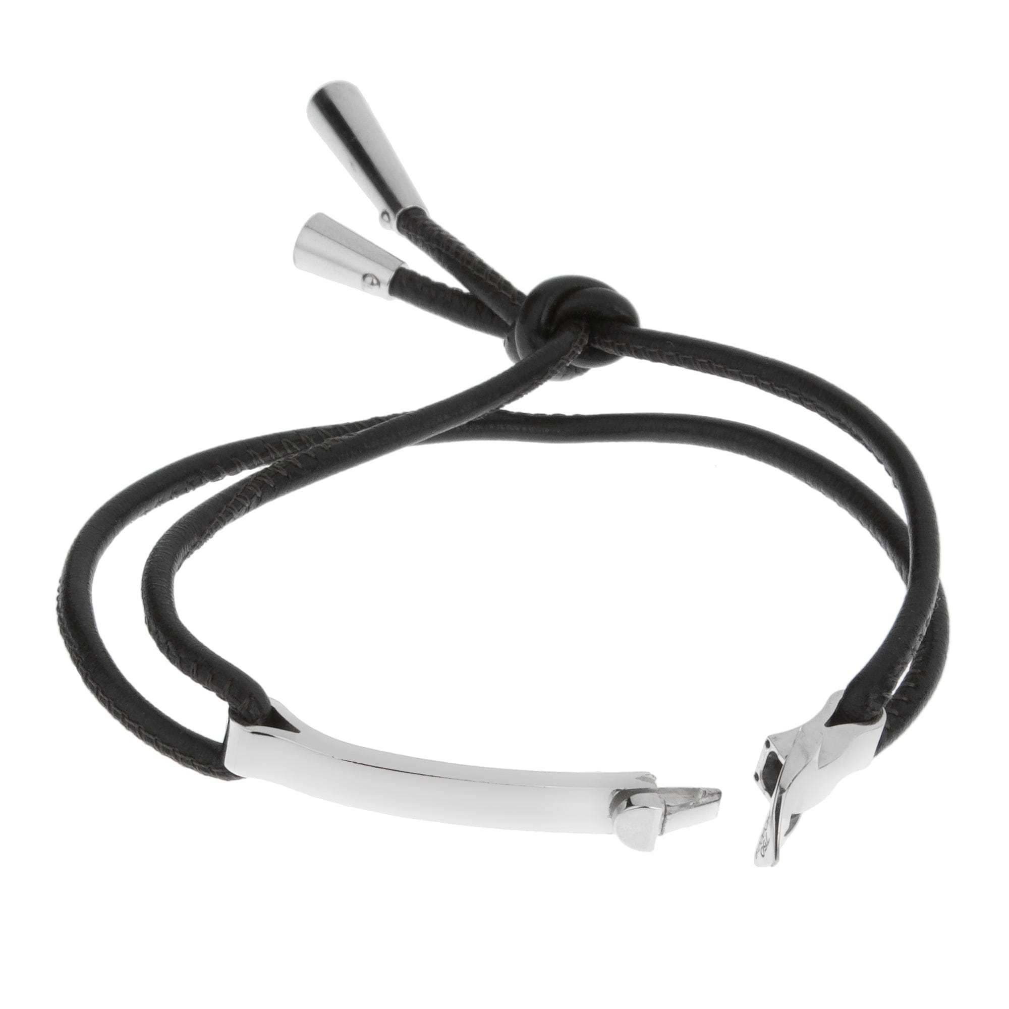 Louis Vuitton 18kt White Gold Bangle Leather Bracelet