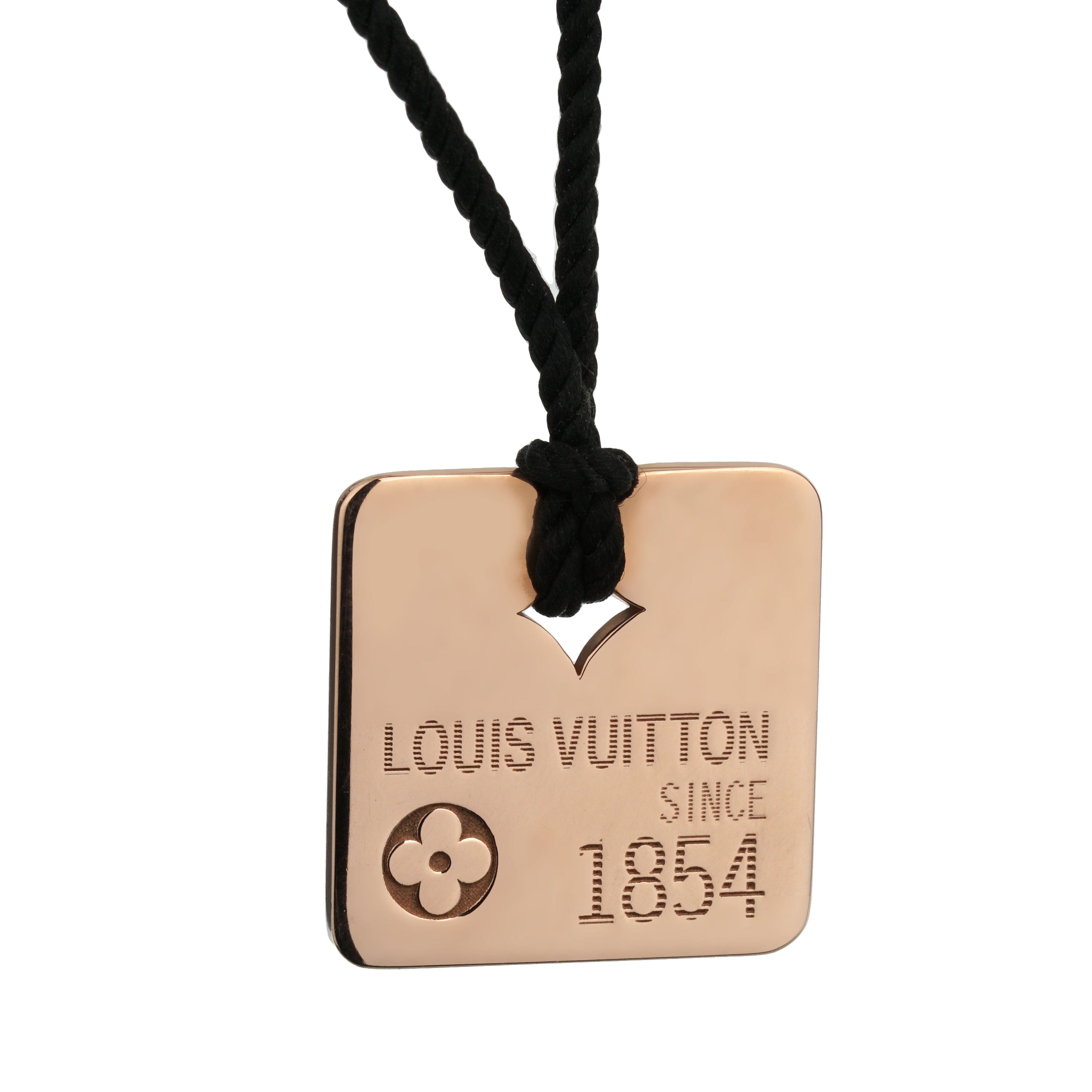 Louis Vuitton 18k Rose Gold Dog Tag Pendant Necklace