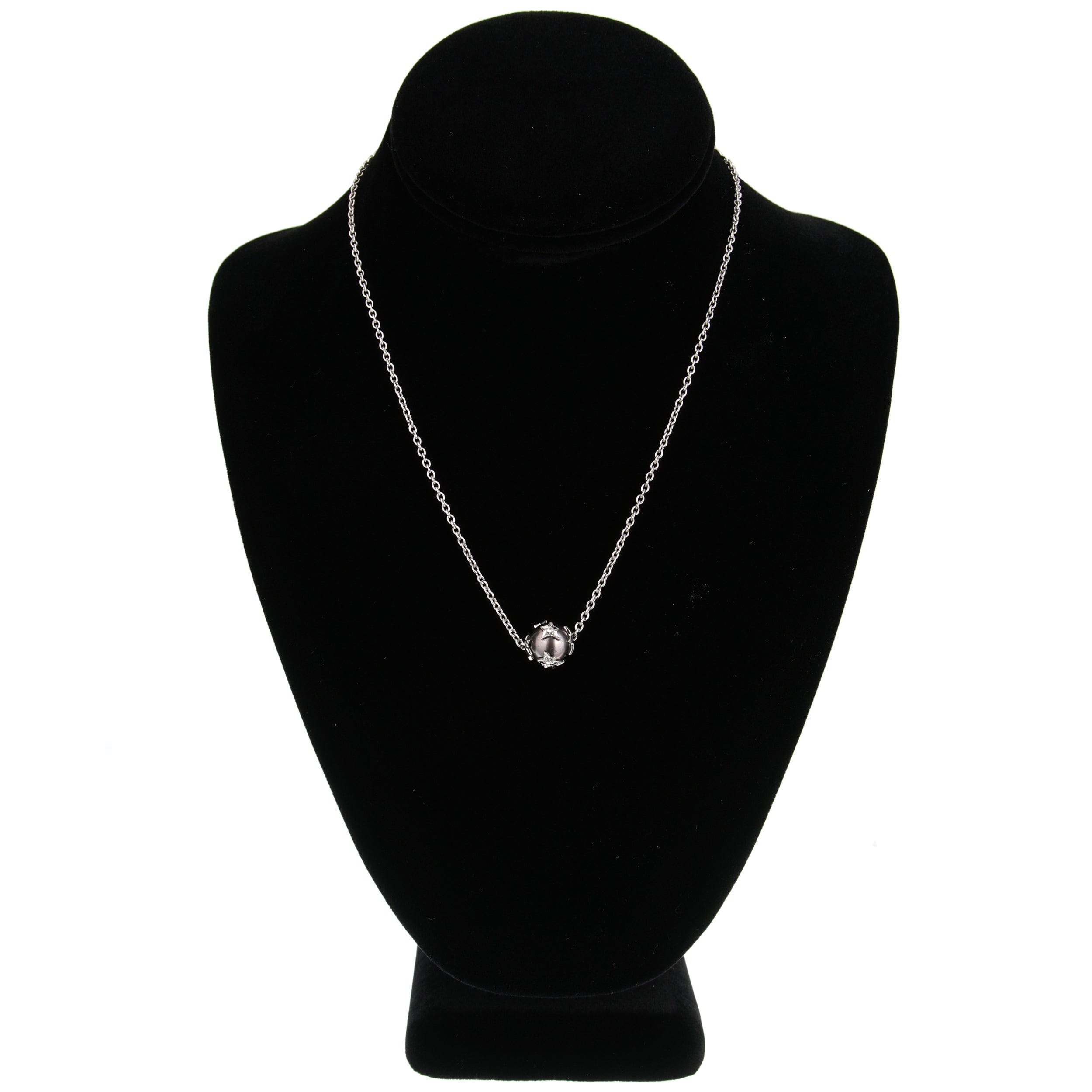 Chanel Comete Pearl Diamond 18k White Gold Vintage Necklace