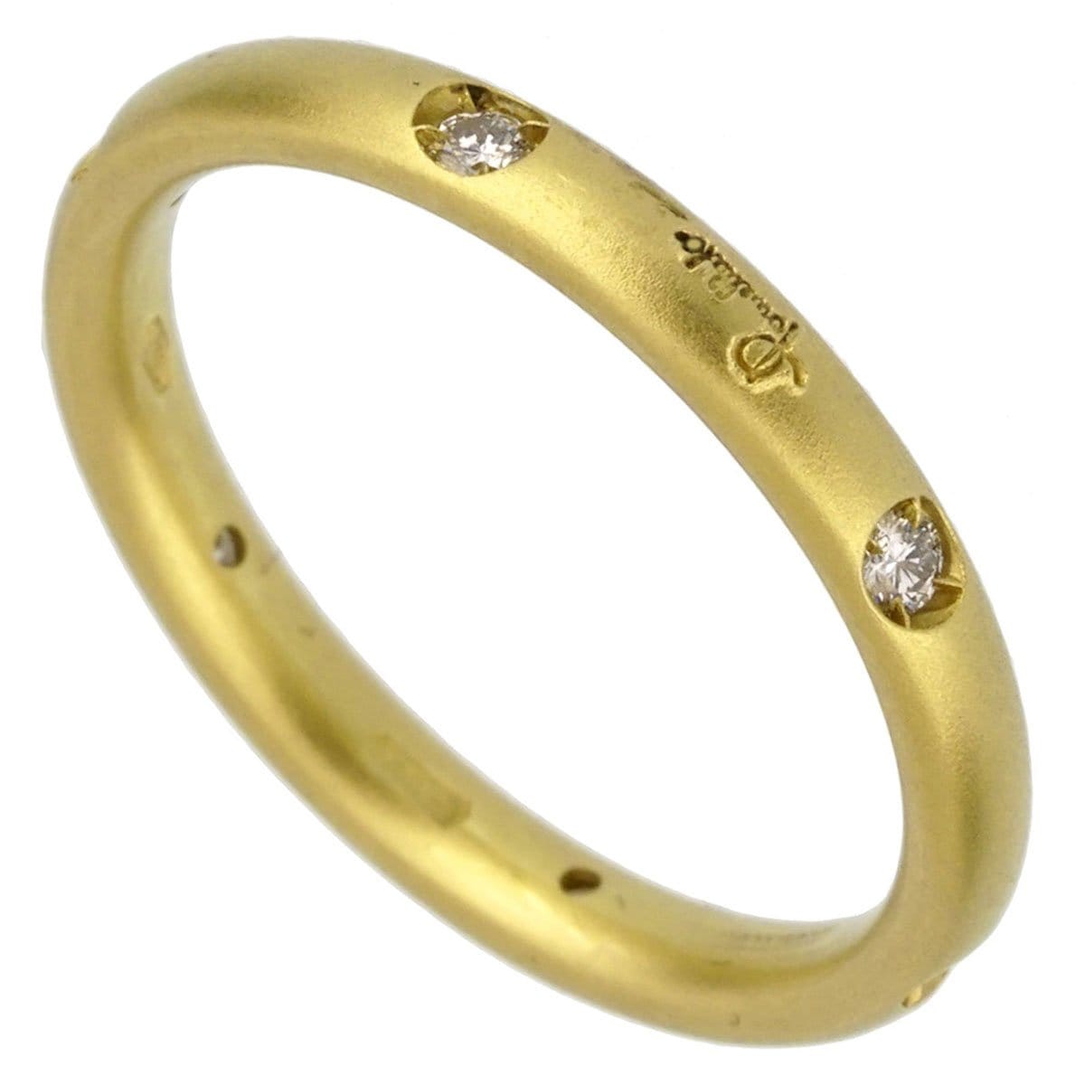 Pomellato 18k Matte Finish Diamond Yellow Gold Band Ring Sz 6 1/2