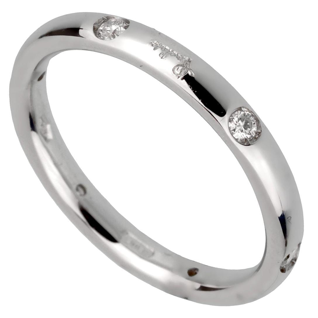 Pomellato Diamond 18k White Gold Eternity Band Ring Sz 4 1/4