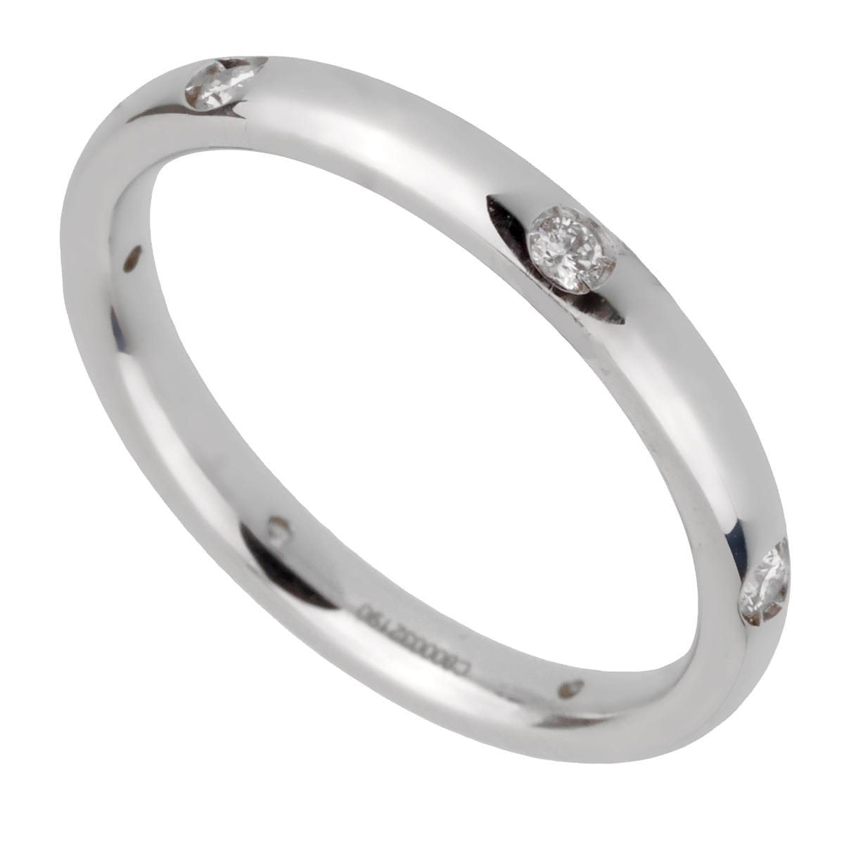 Pomellato Diamond 18k White Gold Eternity Band Ring Sz 4 1/4