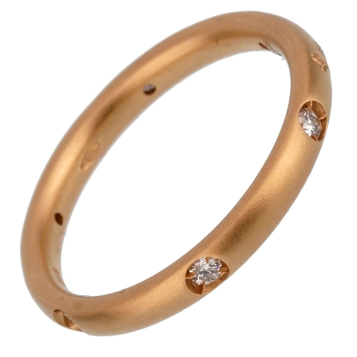 Pomellato Diamond 18k Rose Gold Band Ring Sz 6 1/4