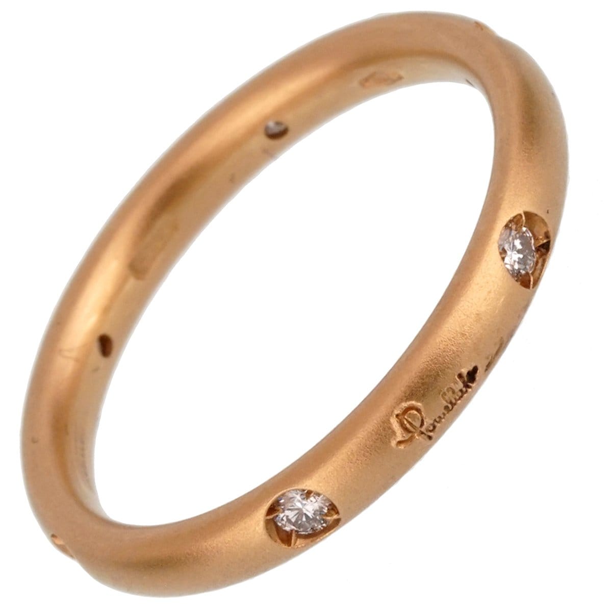 Pomellato Diamond 18k Rose Gold Band Ring Sz 6 1/4