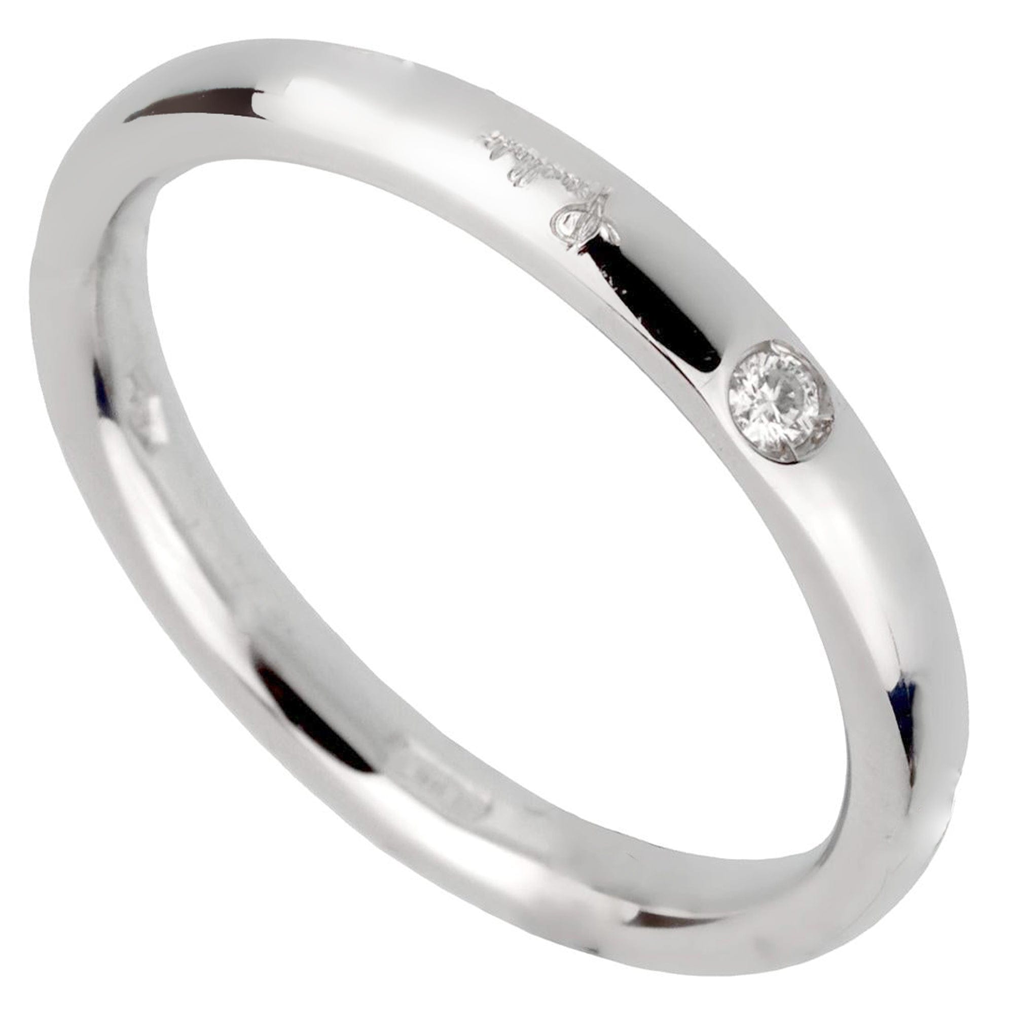 Pomellato 18k White Gold Diamond Band Ring Sz 5
