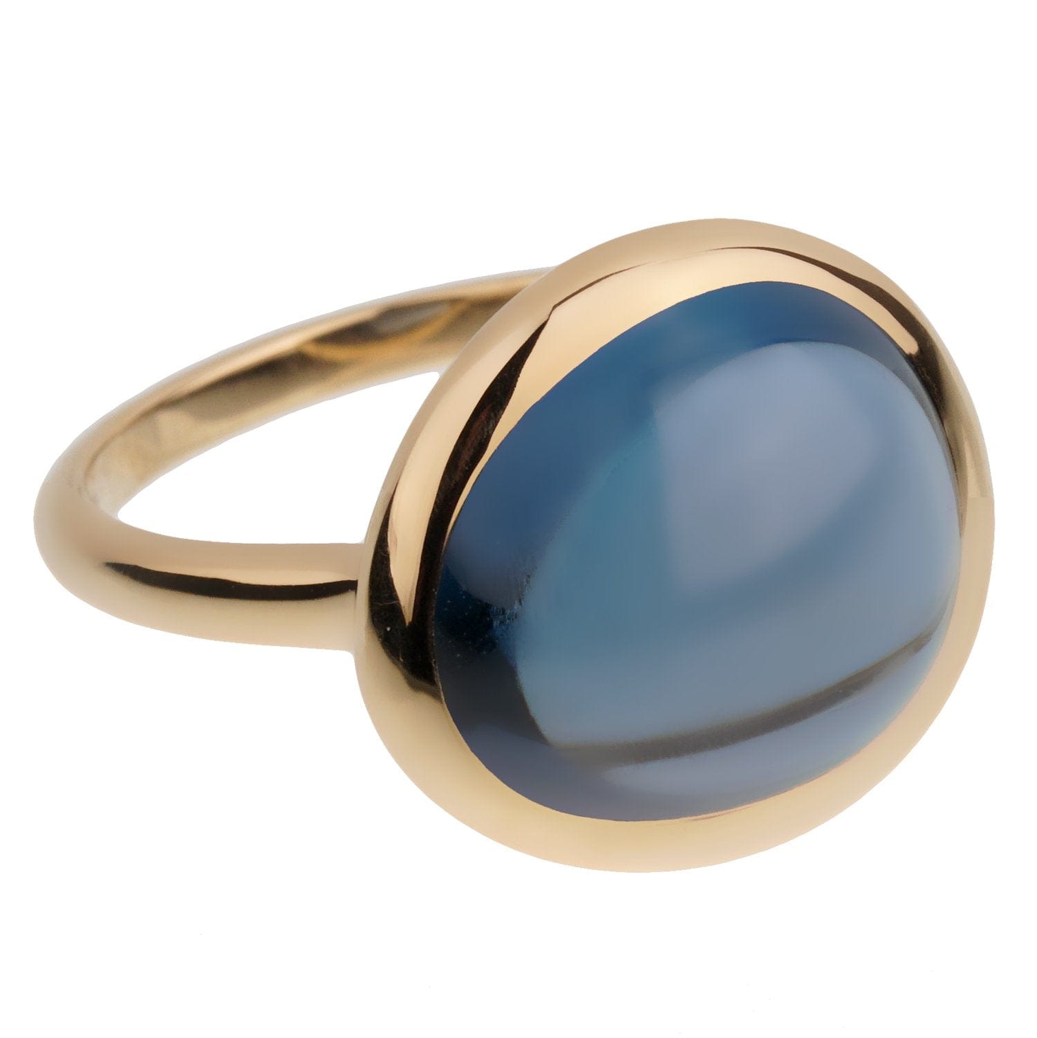 Fred of Paris 7ct London Topaz Yellow Gold Cocktail Ring Size 6 3/4