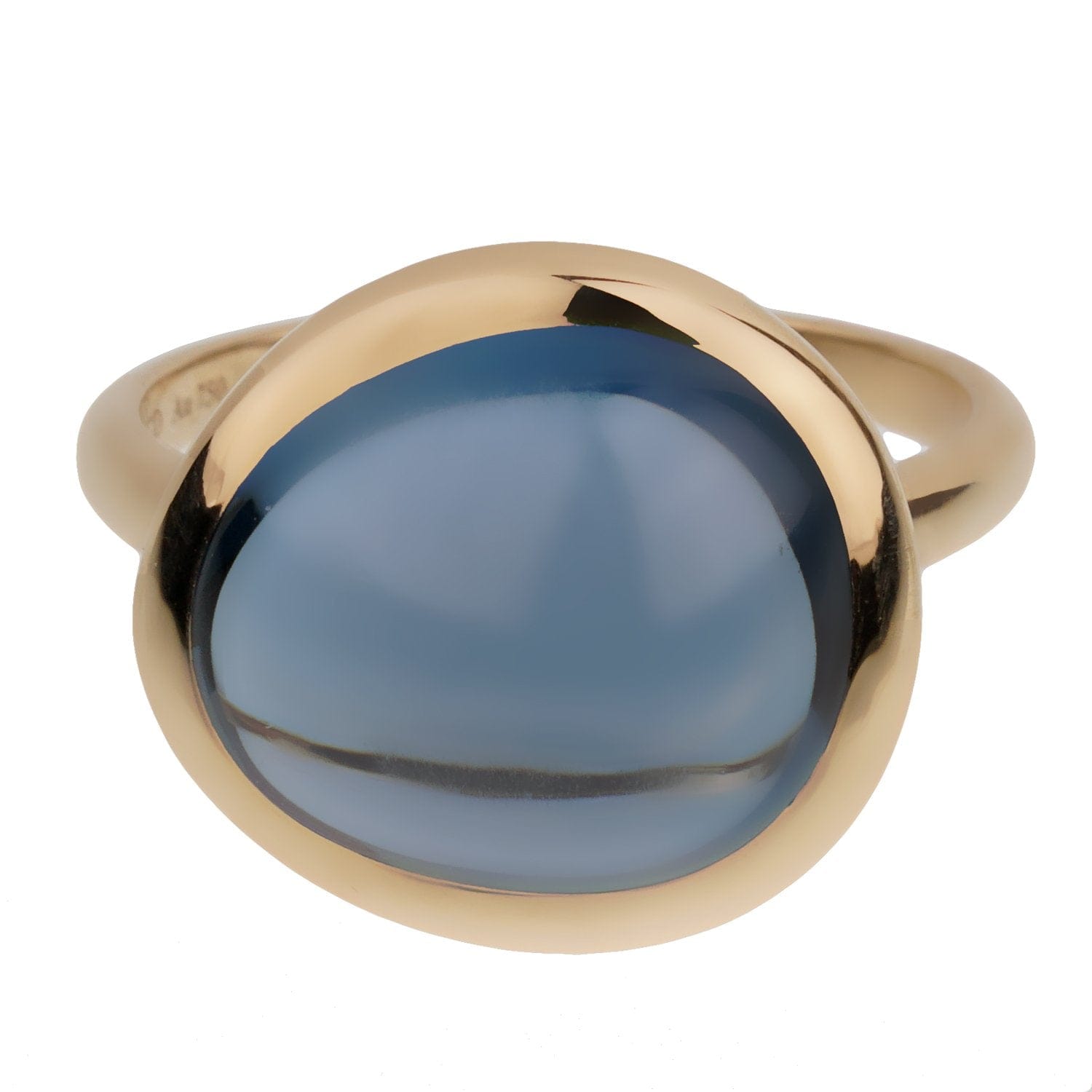 Fred of Paris 7ct London Topaz Yellow Gold Cocktail Ring Size 6 3/4