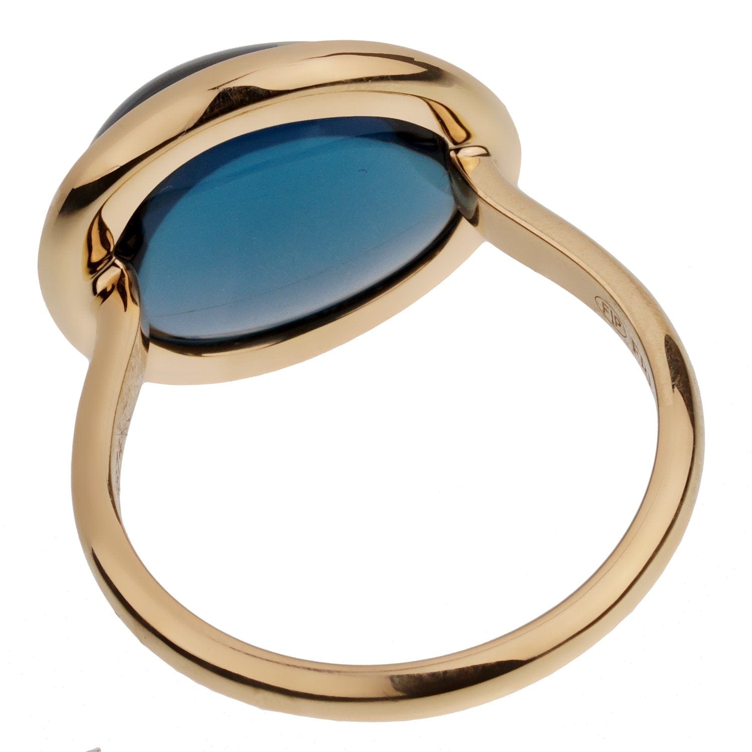 Fred of Paris 7ct London Topaz Yellow Gold Cocktail Ring Size 6 3/4