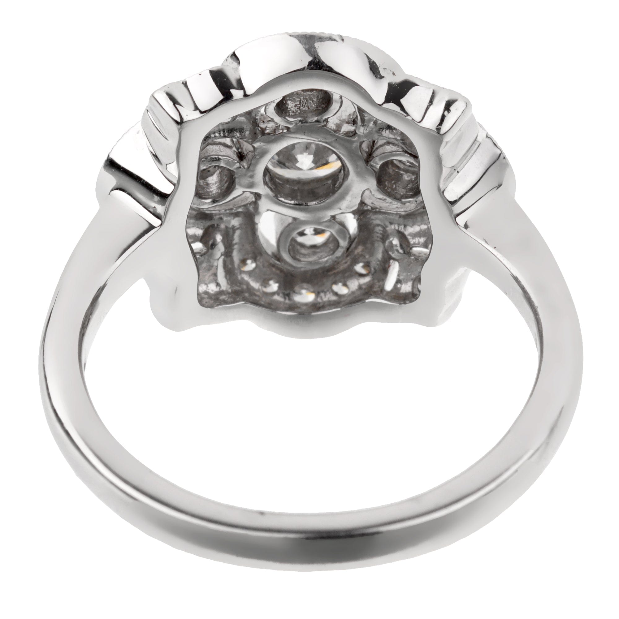 Estate Art Deco Style Platinum Diamond Cocktail Ring