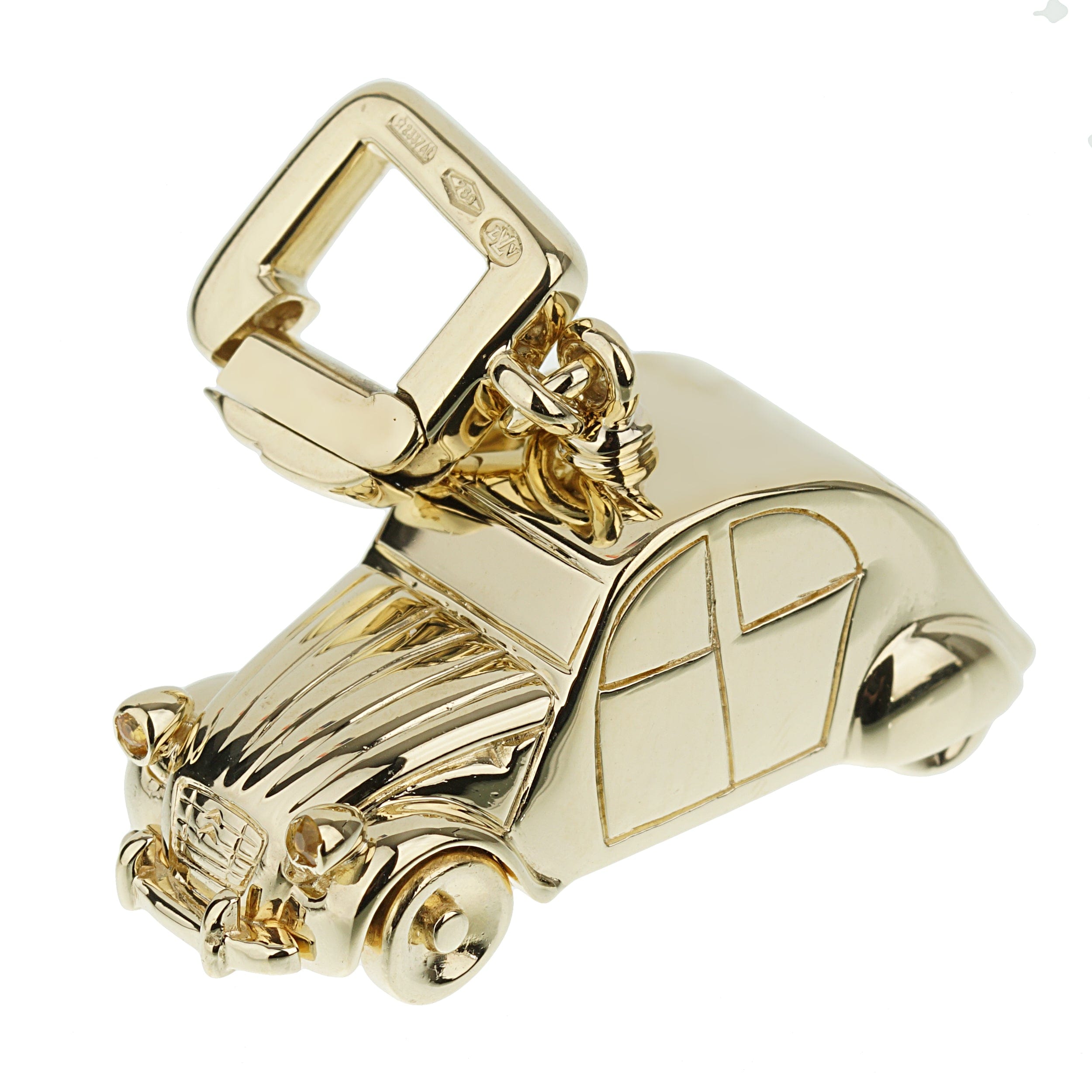 Louis Vuitton Citroen Car 18k Yellow Gold Charm Pendant Necklace