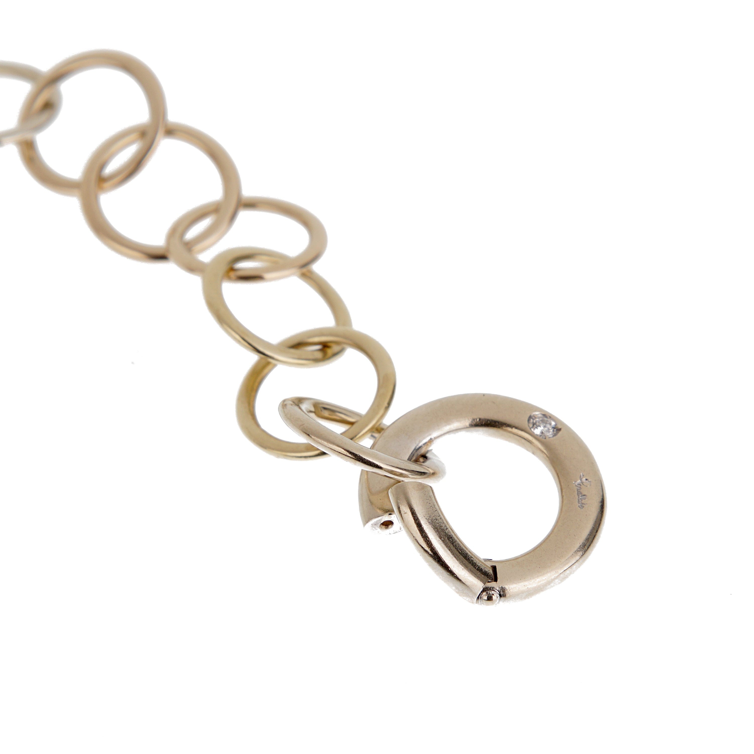 Pomellato 18k Multitone Gold Chain Link Vintage Diamond Bracelet