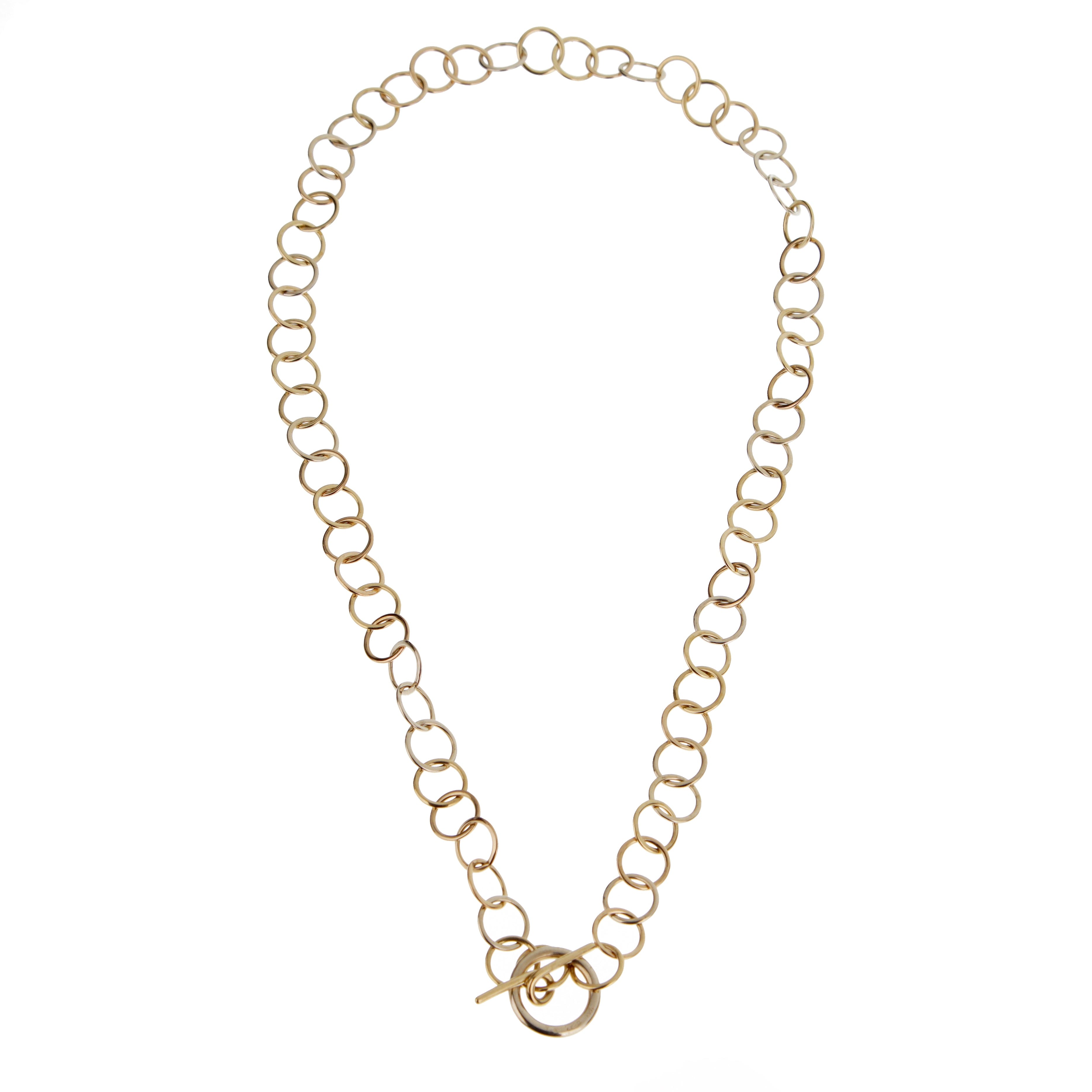 Pomellato Vintage 18k White & Yellow Gold Chain Link Diamond Necklace