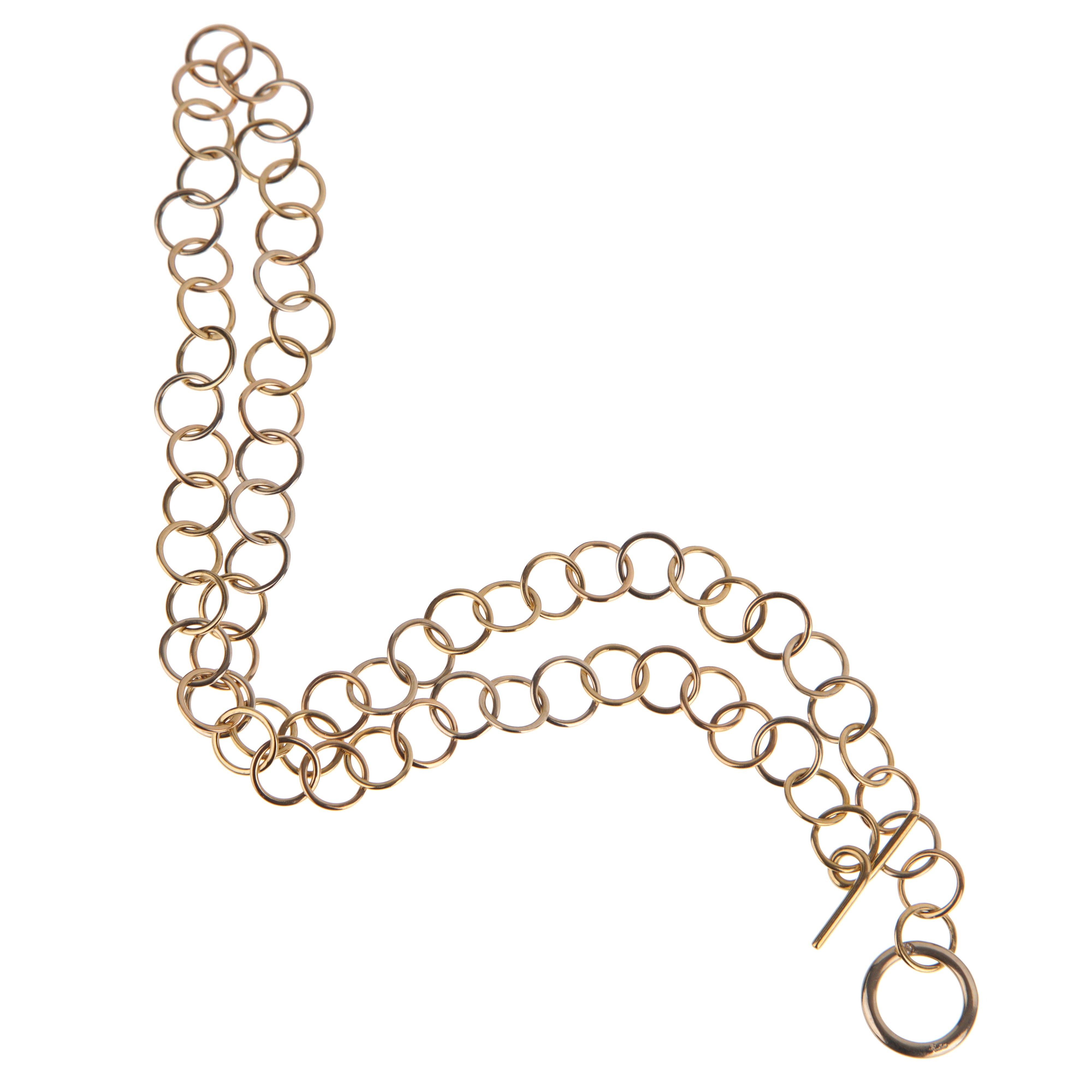 Pomellato Vintage 18k White & Yellow Gold Chain Link Diamond Necklace