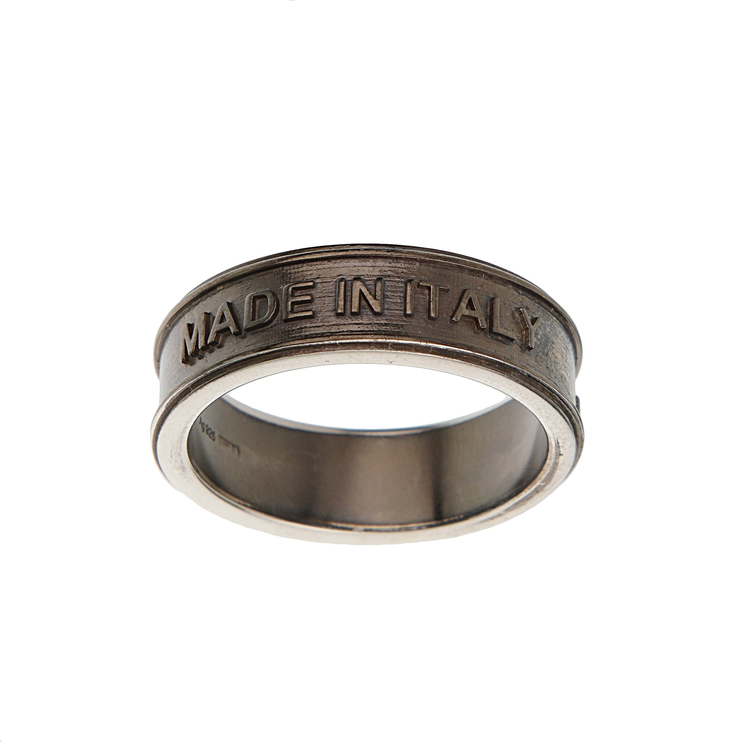 Gucci Interlocking G Logo Double Ring Sterling Silver Ring Sz 11 3/4