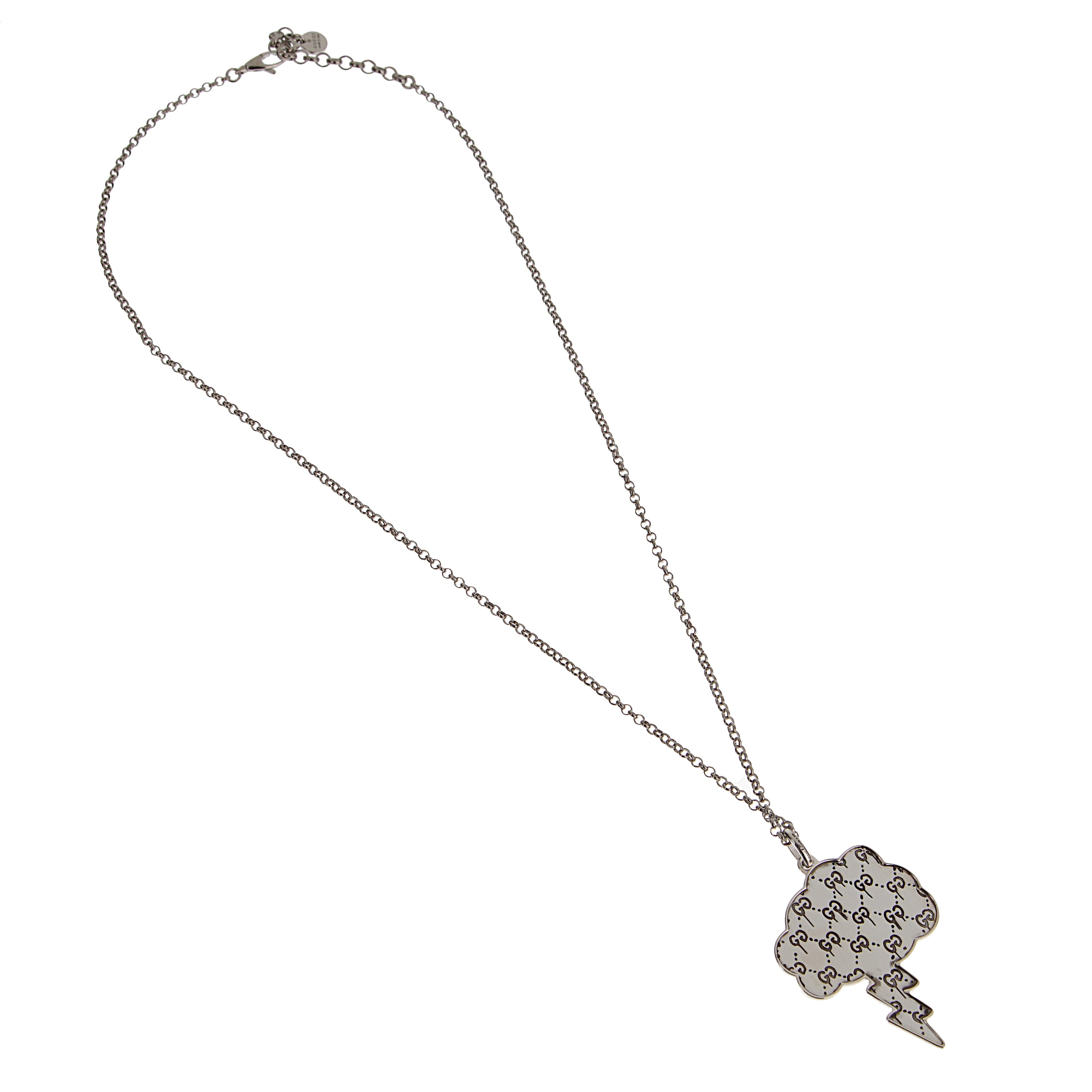 Gucci Real Gucci Lightning Cloud Sterling Silver Pendant Necklace