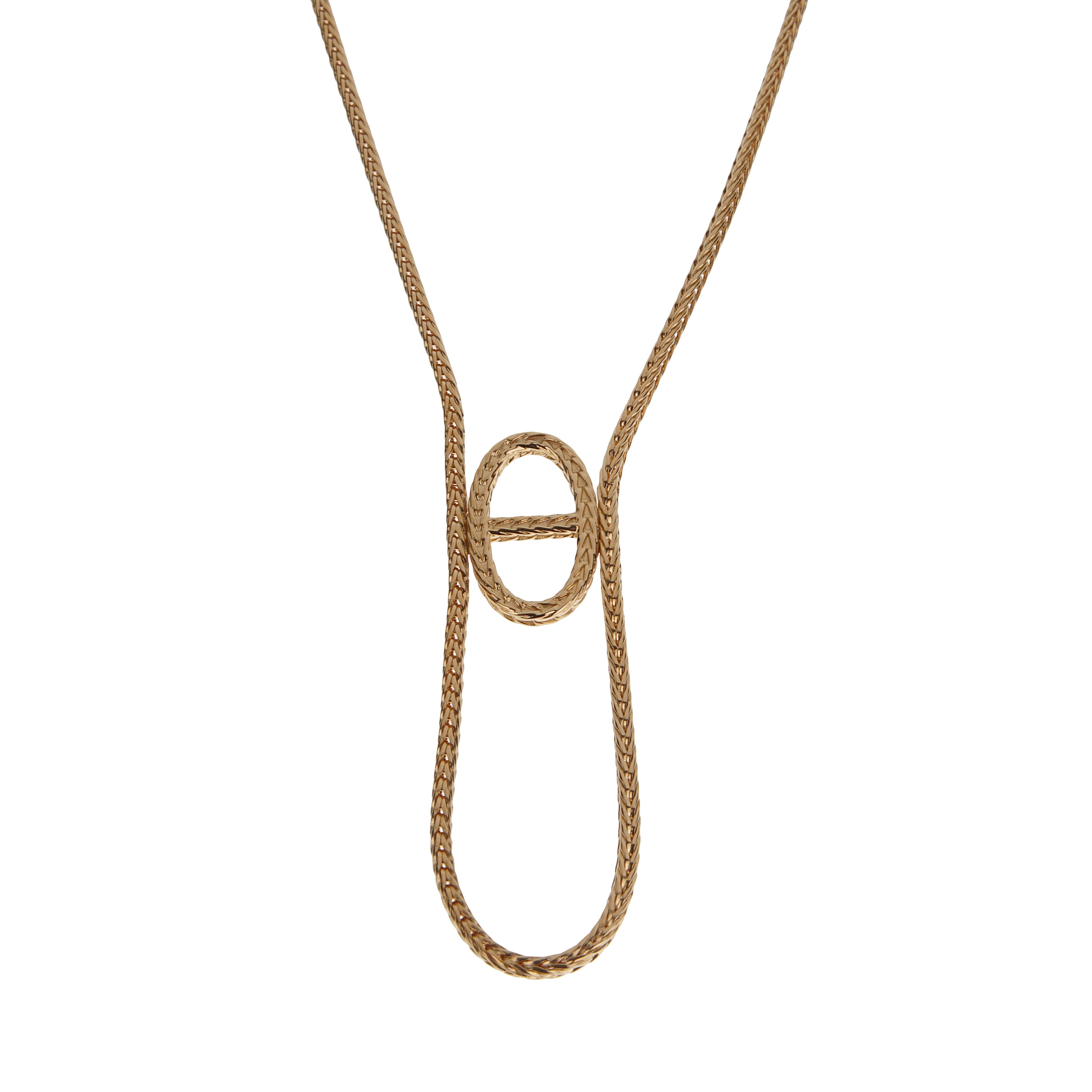 Hermes Chaine d'ancre Danae Pendant 18k Yellow Gold Necklace