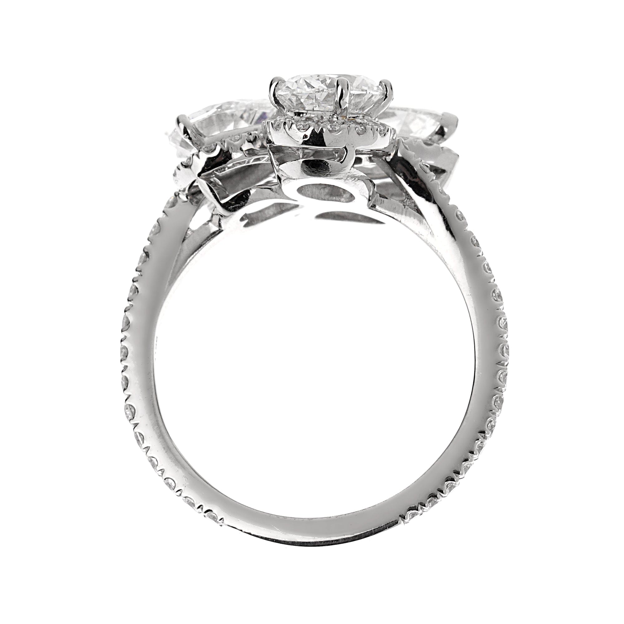 Graff Multi-Shape Diamond Platinum Cocktail Ring Sz 6