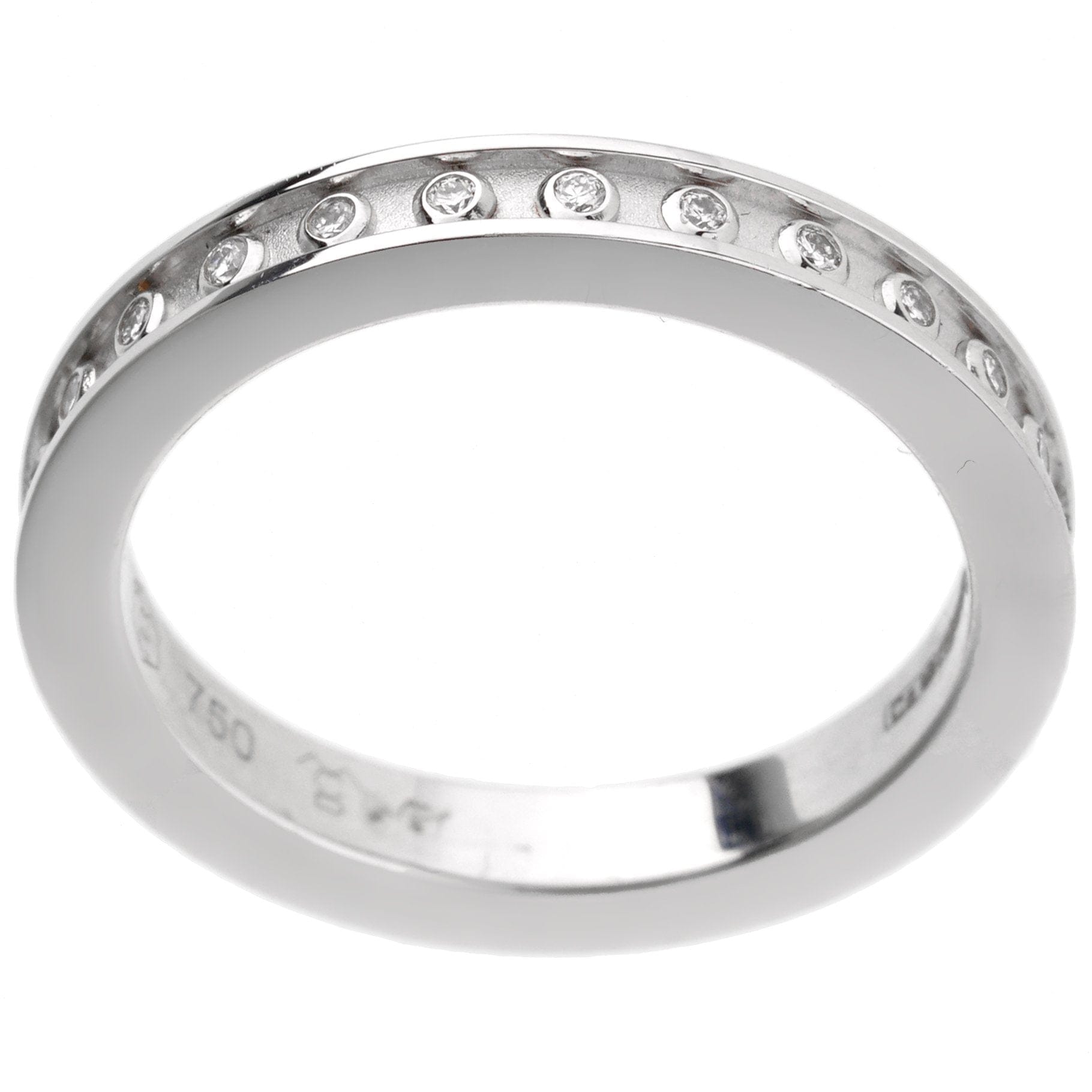 Carrera y Carrera Diamond 18k White Gold Eternity Band Ring Sz 7