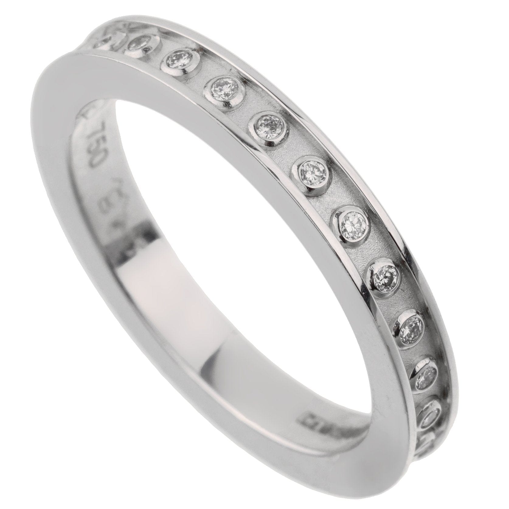 Carrera y Carrera Diamond 18k White Gold Eternity Band Ring Sz 7