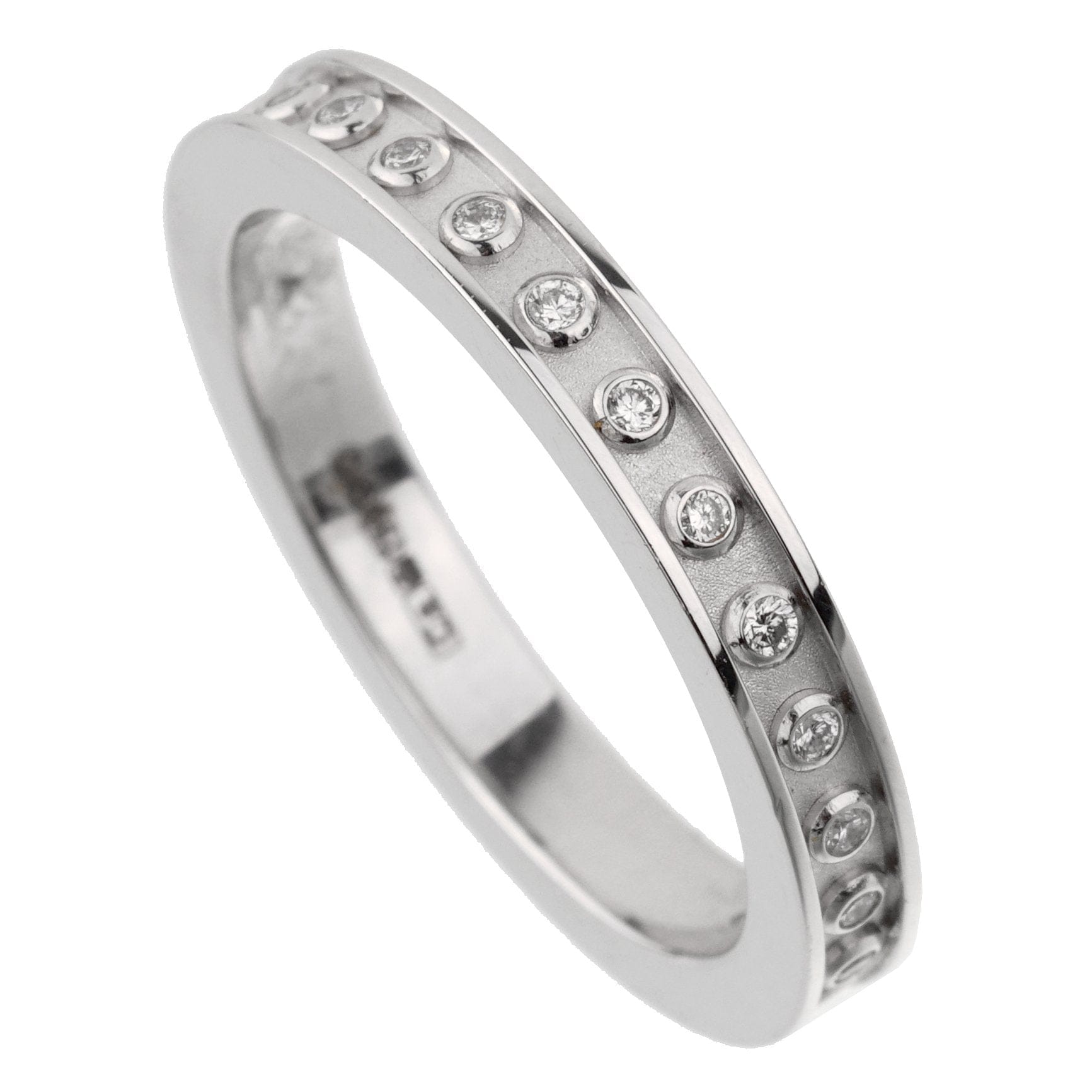 Carrera y Carrera Diamond 18k White Gold Eternity Band Ring Sz 7