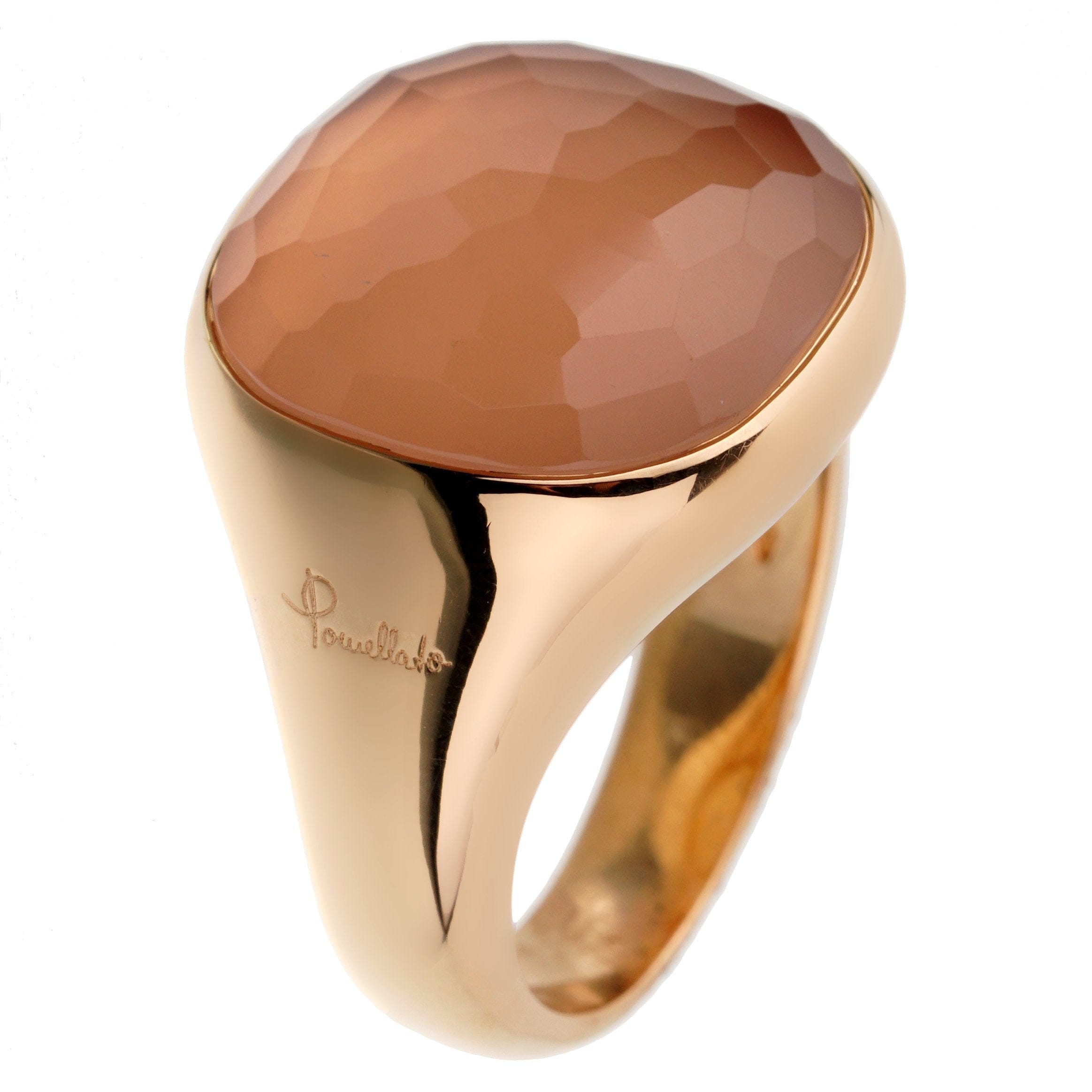 Pomellato 18k Rose Gold Pink Quartz Cocktail Ring Sz 9