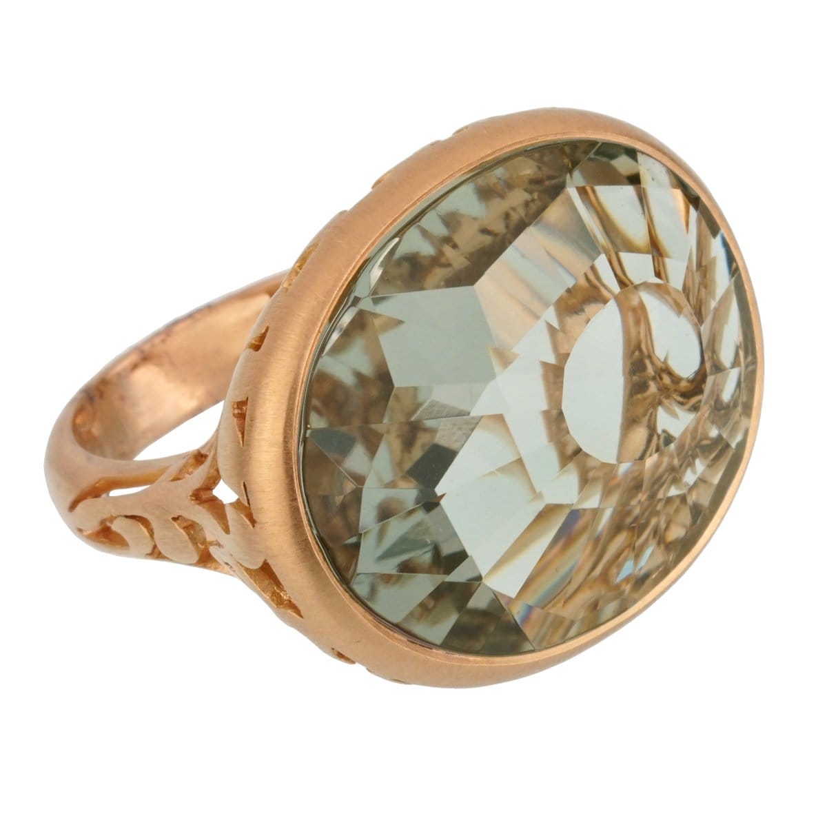 Pomellato Prasiolite Cocktail 18k Rose Gold Ring Sz 6 1/2