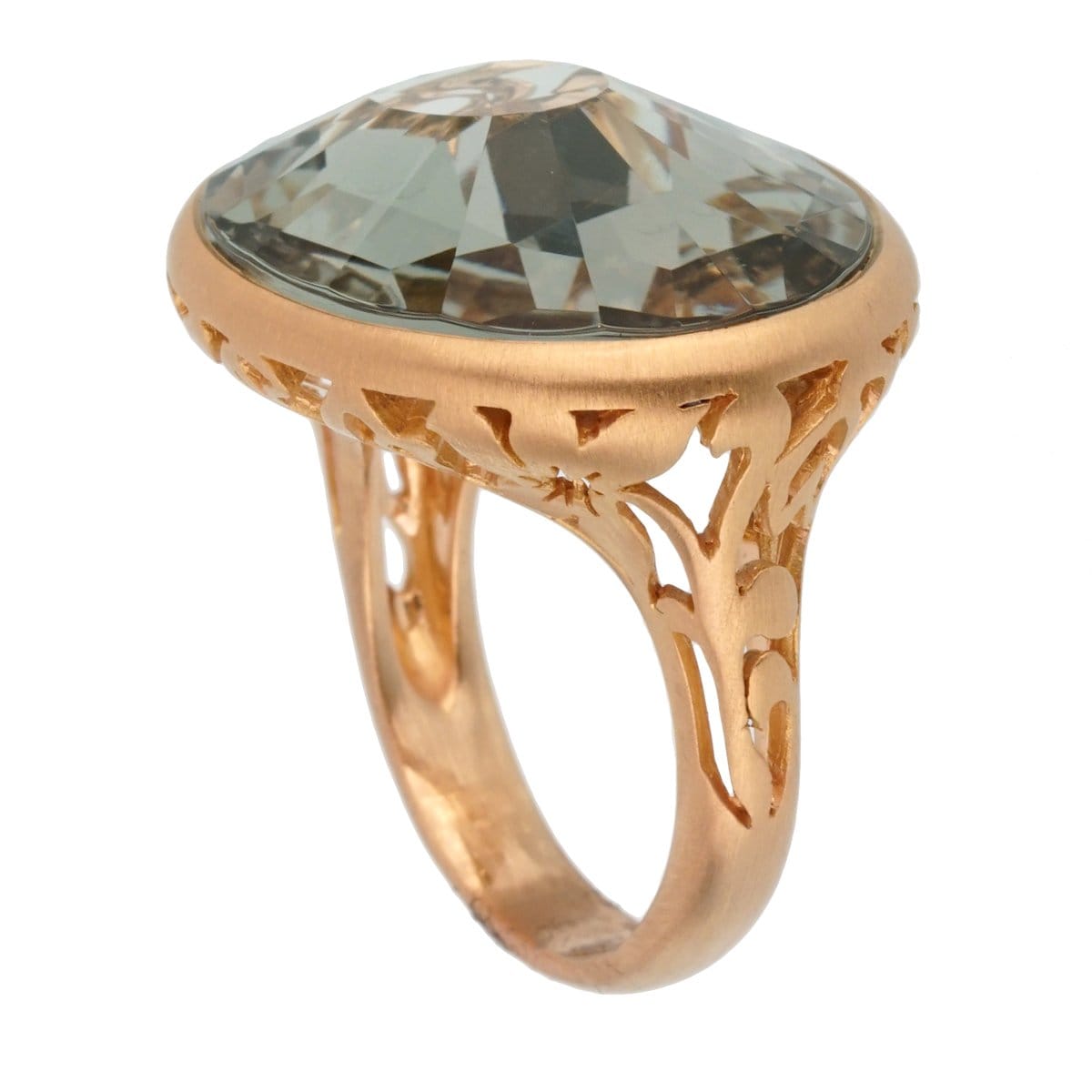 Pomellato Prasiolite Cocktail 18k Rose Gold Ring Sz 6 1/2