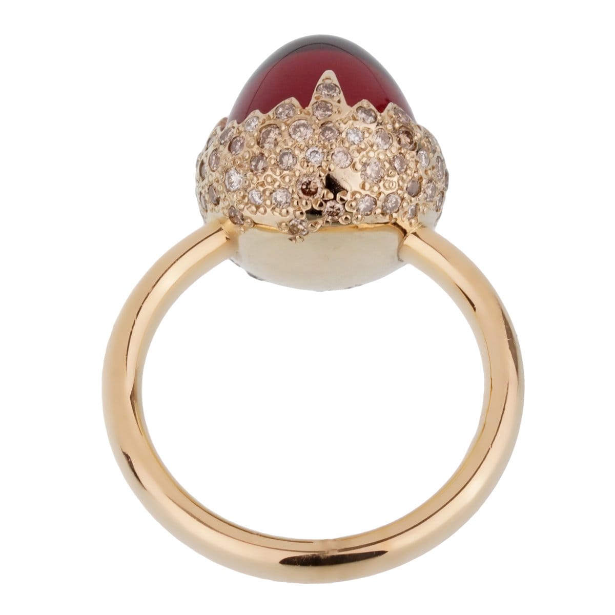 Pomellato 6ct Garnet Diamond 18k Rose Gold Ring Sz 5 1/4