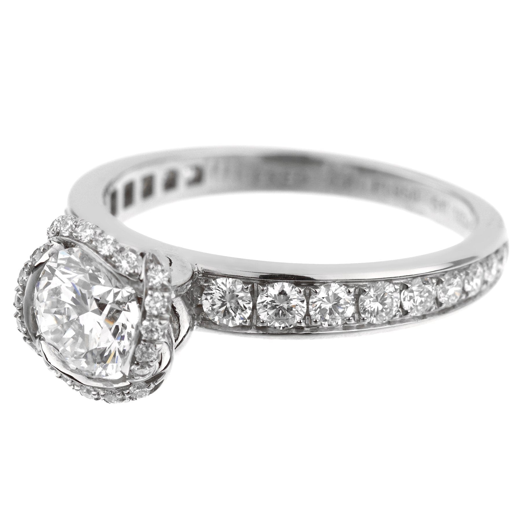 Fred of Paris Platinum Diamond Engagement Ring 1.22Ct Sz 5 3/4
