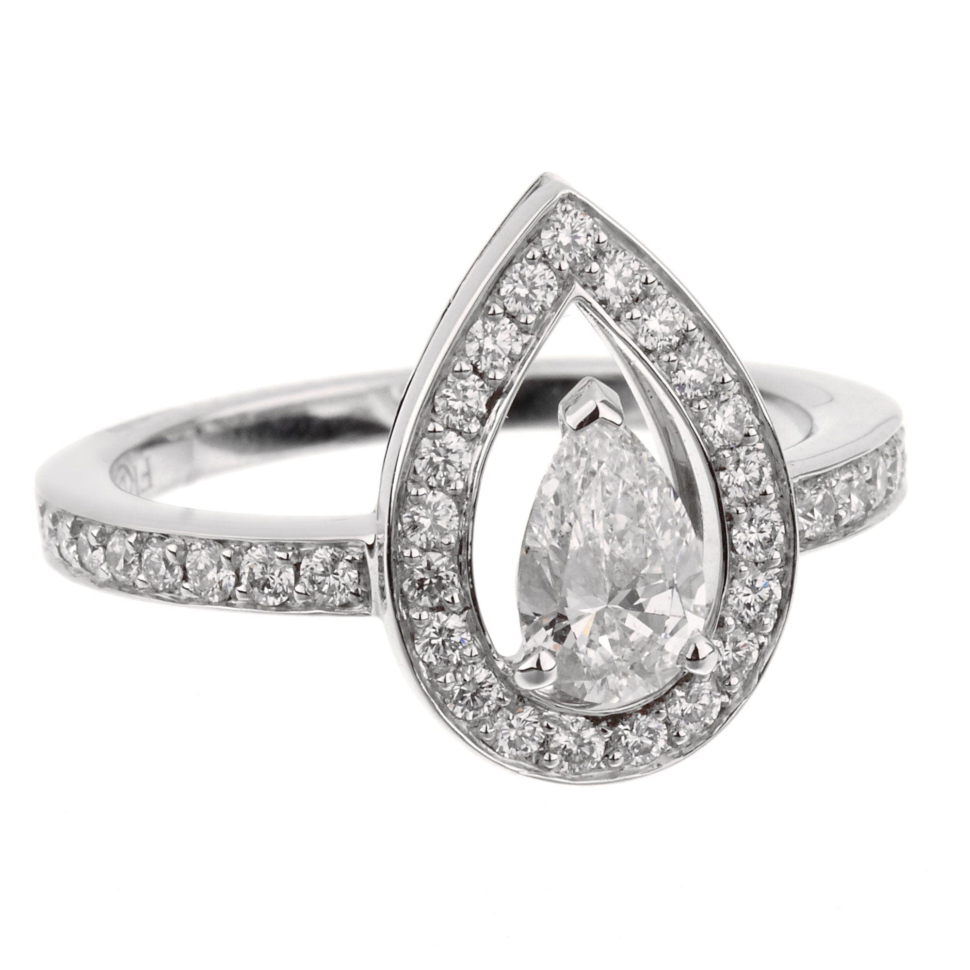 Fred of Paris Lovelight Platinum .90ct Diamond Engagement Ring Sz 6