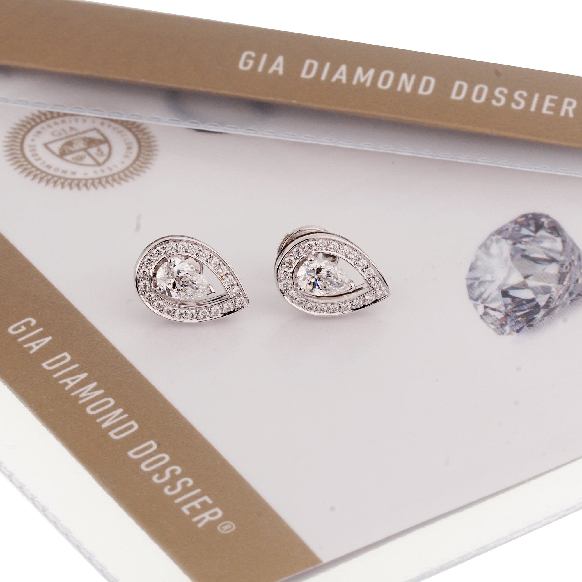 Fred of Paris Lovelight 1.52ct 18k White Gold Diamond Stud Earrings