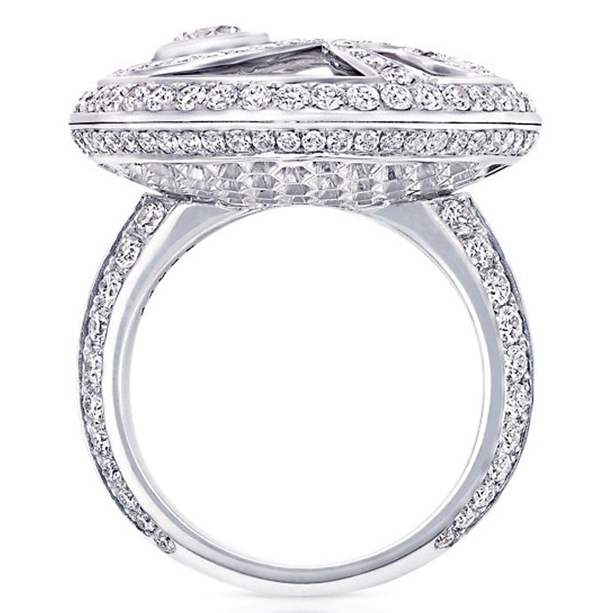 Graff Diamond Wave 18k White Gold Cocktail Ring Sz 5 1/2