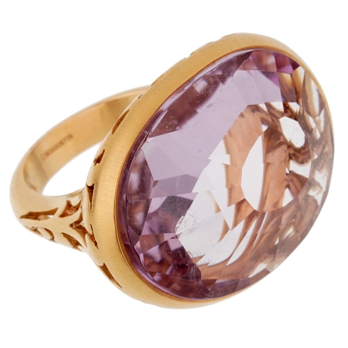 Pomellato Amethyst Arabesque Cocktail 18k Rose Gold Ring Sz 6 1/2
