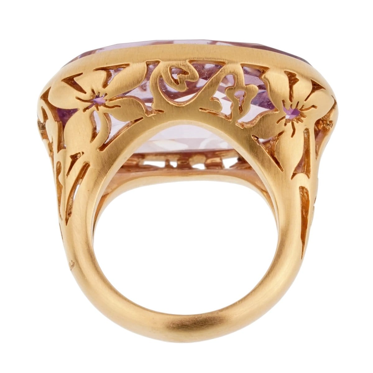 Pomellato Amethyst Arabesque Cocktail 18k Rose Gold Ring Sz 6 1/2