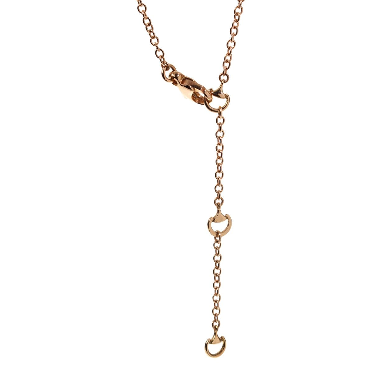 Estate Stirrup 18k Rose Gold Diamond Pendant Necklace