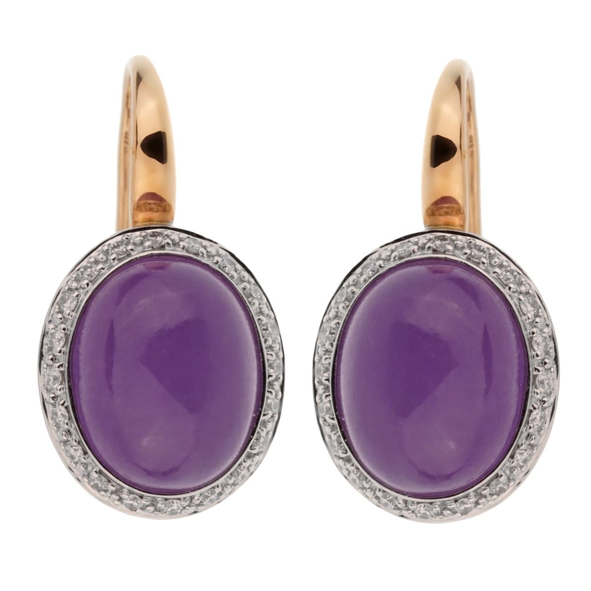 Mimi Milano Violet Jade 18k Diamond Drops Earrings