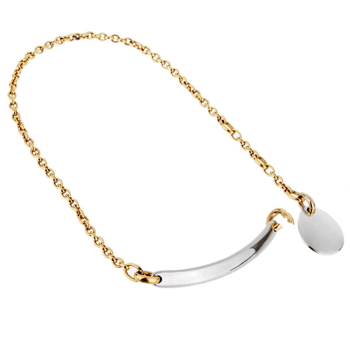 Pomellato 18kt White Yellow Gold Choker Chain Necklace