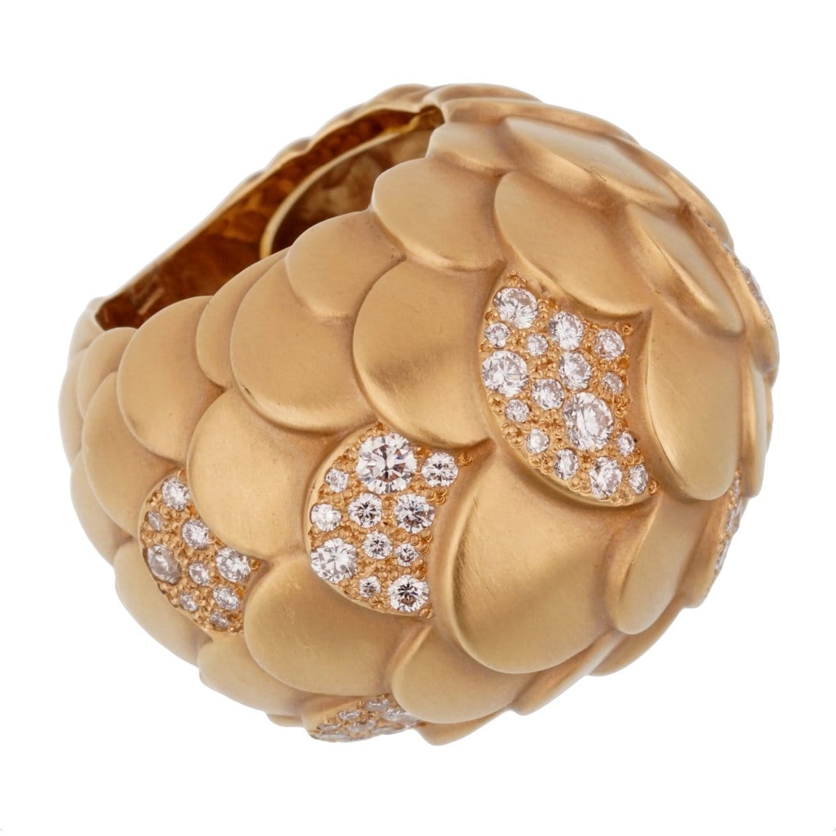 Pomellato Sirene 18k Rose Gold Diamond Cocktail Ring Sz 6