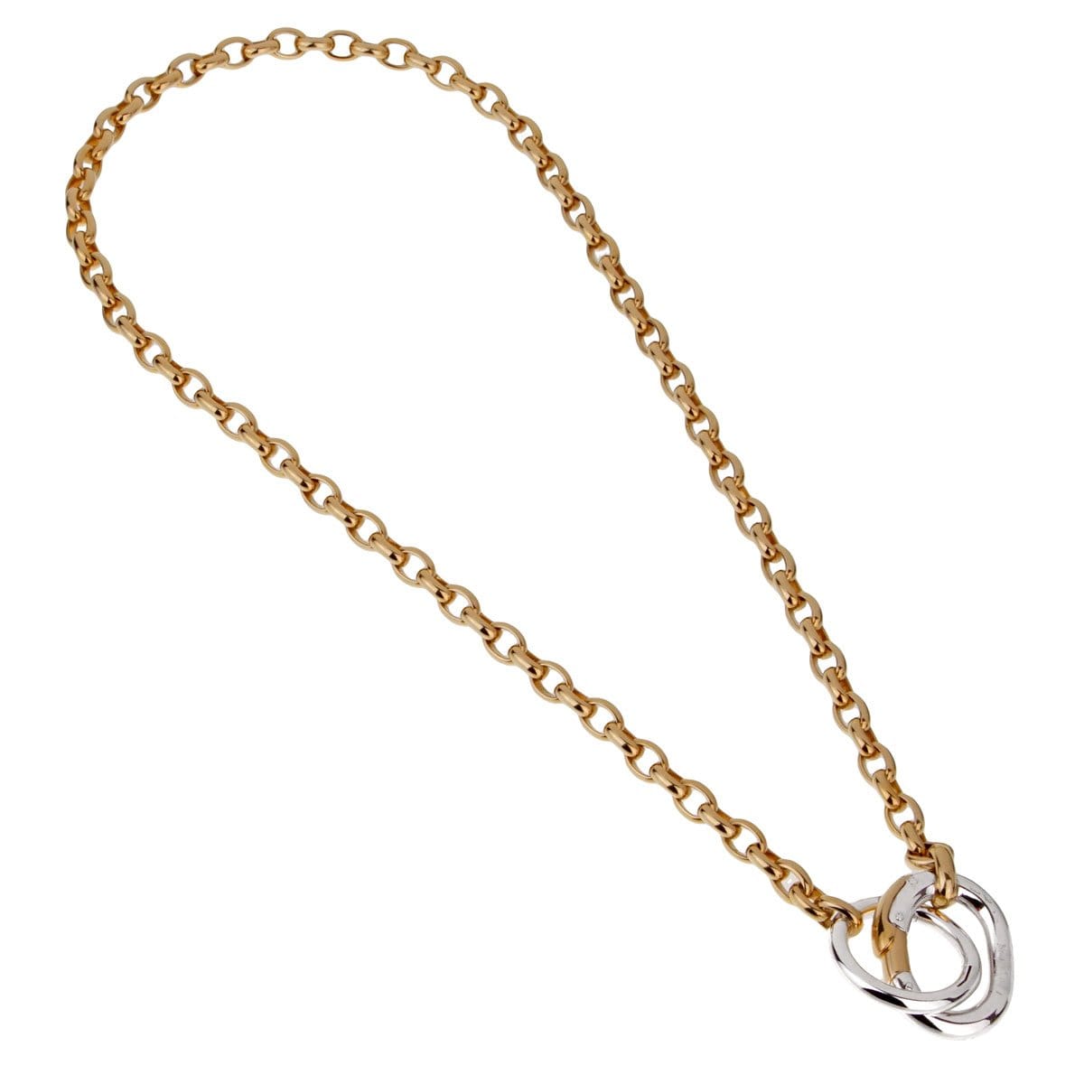 Pomellato Chain Link 18k White & Yellow Gold Necklace