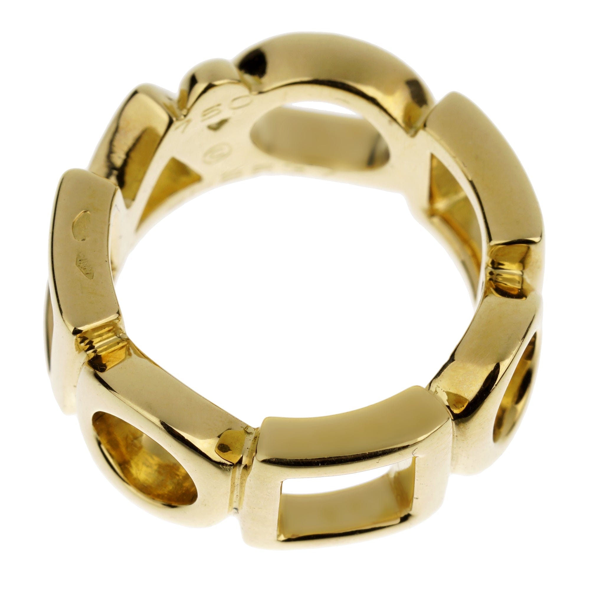 Chanel Shapes Vintage 18k Yellow Gold Cocktail Band Ring