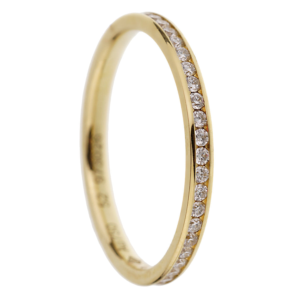 Fred of Paris 18k Yellow Gold Diamond Eternity Ring Sz 6