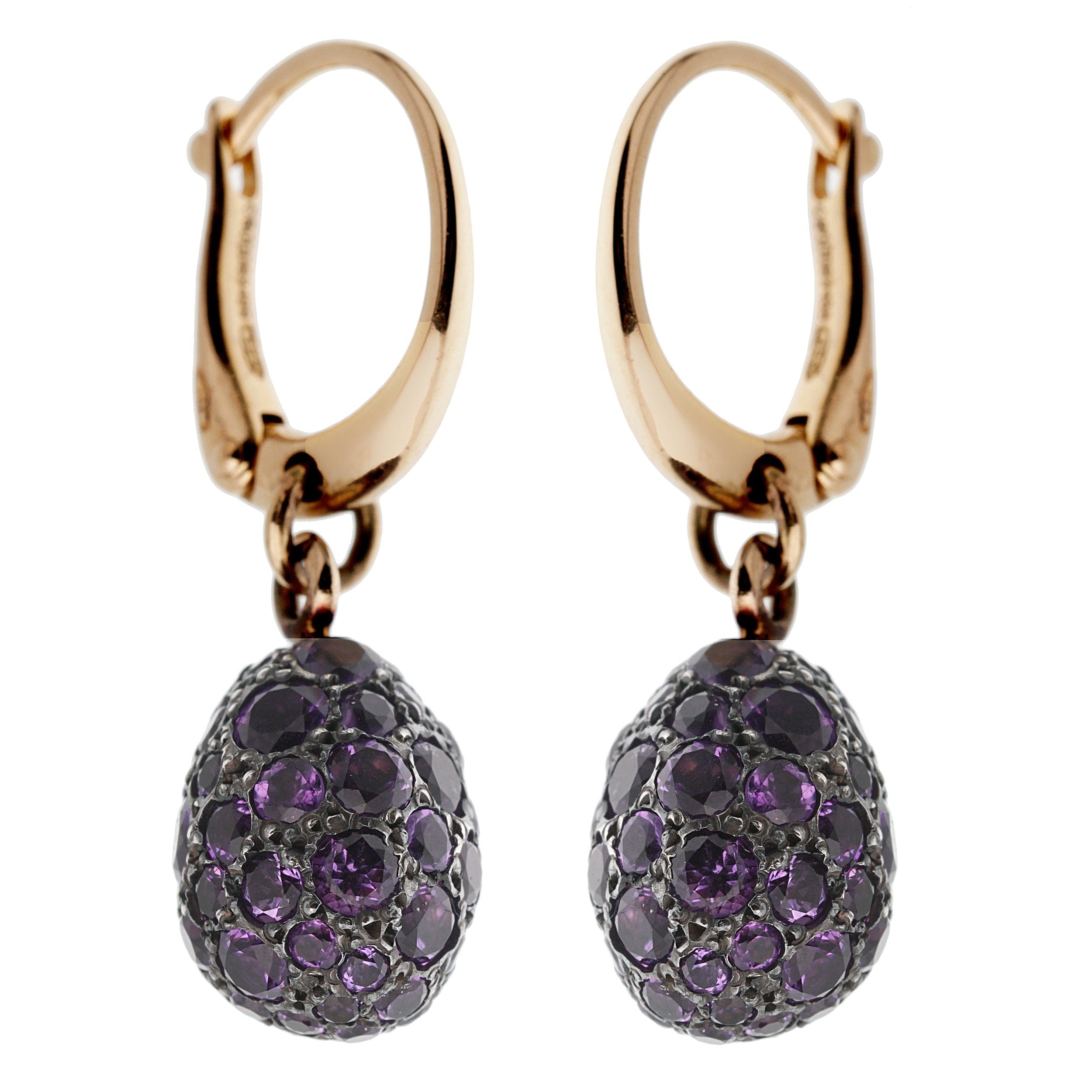 Pomellato Tabou 18k Rose Gold Amethyst Drop Earrings
