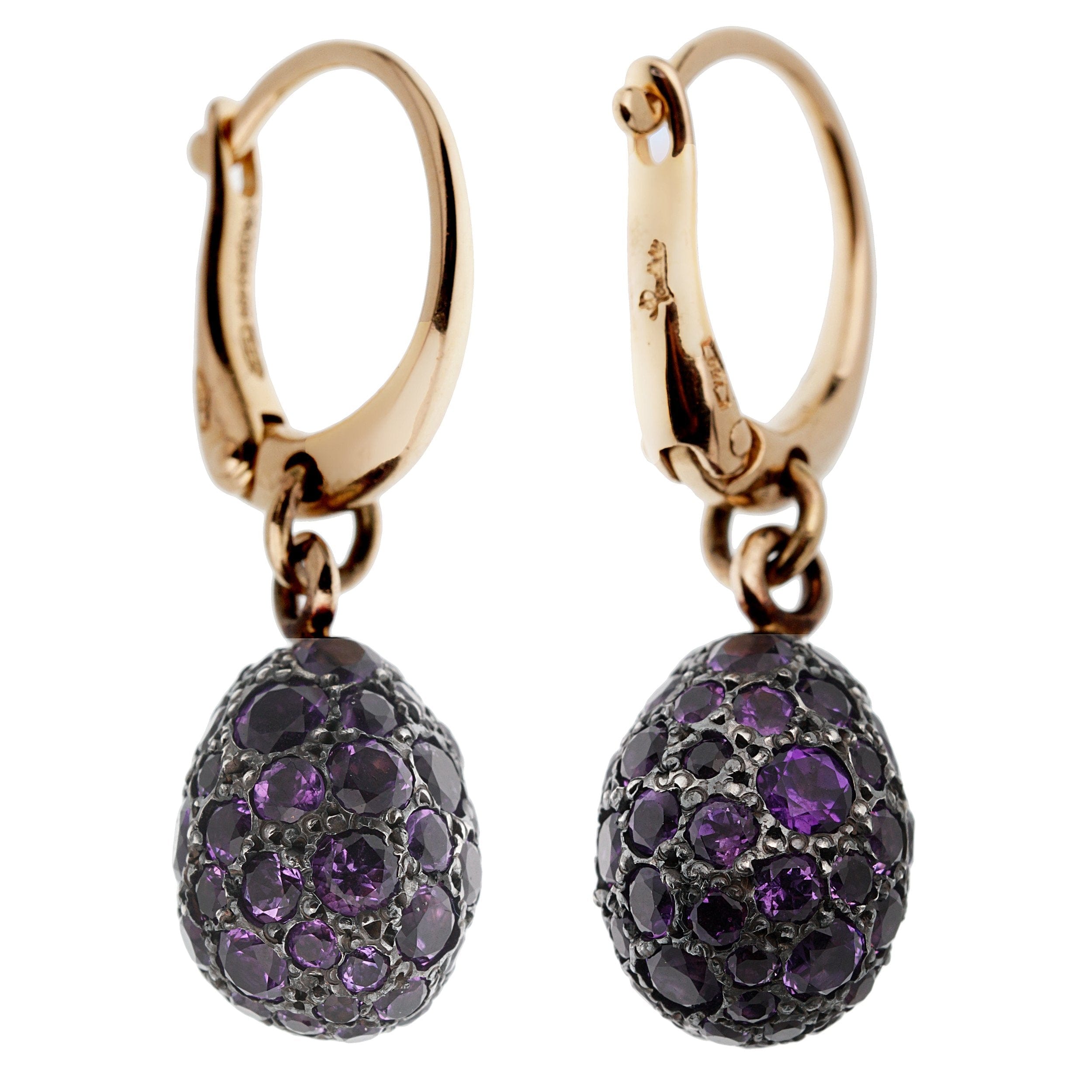 Pomellato Tabou 18k Rose Gold Amethyst Drop Earrings