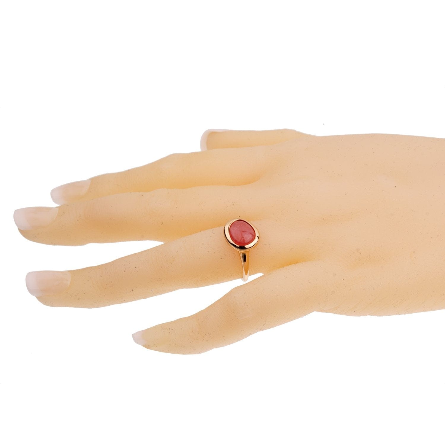 Fred of Paris 3ct Pink Quartz Cabochon 18k Rose Gold Cocktail Ring Sz 5