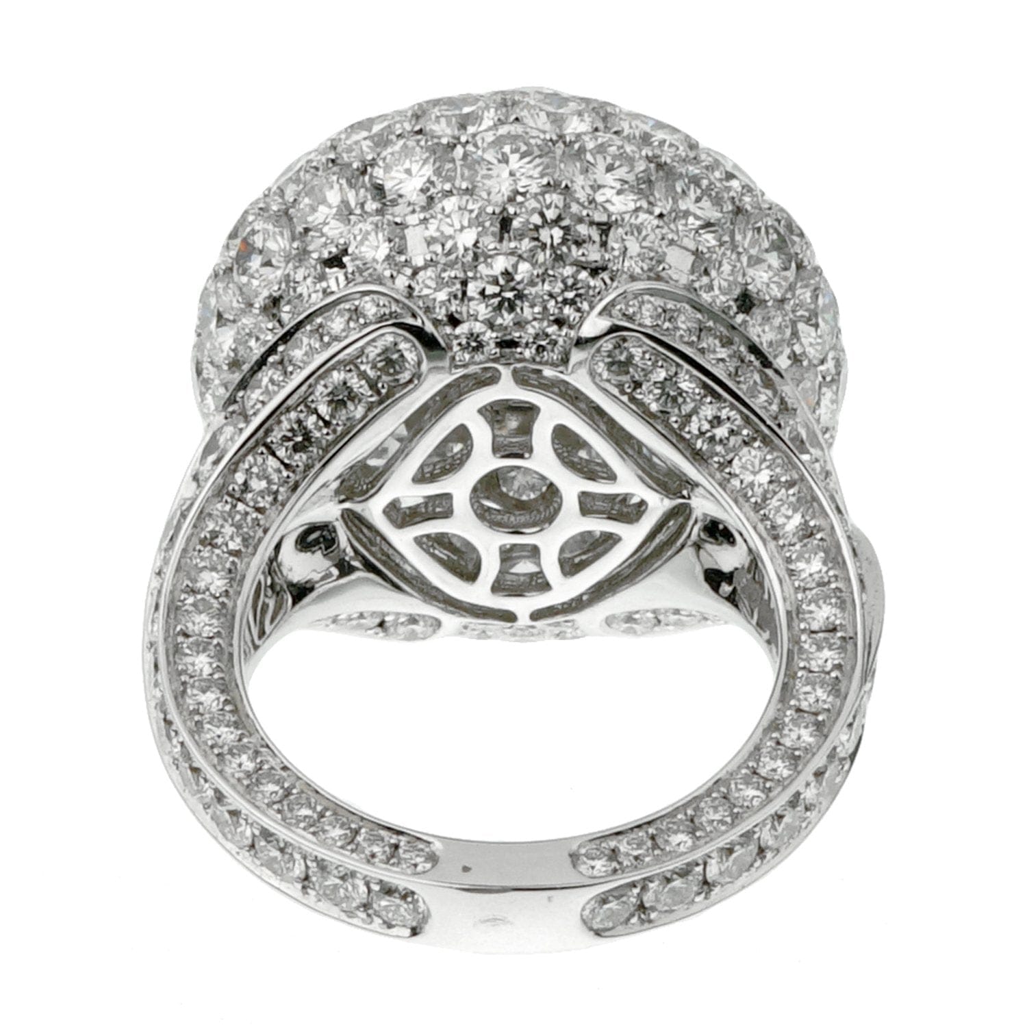 Graff 10.08ct Bombe Diamond 18k White Gold Cocktail Ring Sz 4 3/4