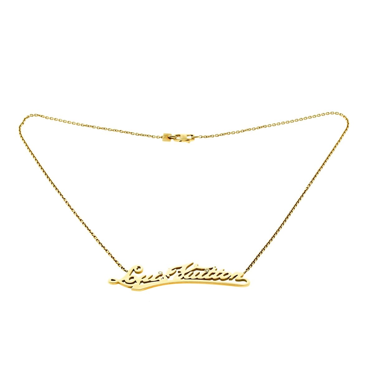 Louis Vuitton Signature Diamond 18k Yellow Gold Necklace